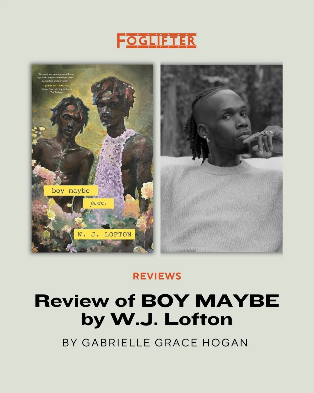 &ldquo;we wanted to live. / we had reasons to be alive.&rdquo; So says WJ Lofton in BOY MAYBE (Beacon Press), a decadent, dripping collection. The poems within these pages are like breaths in a chest as it rises and falls: a reminder that life is hap