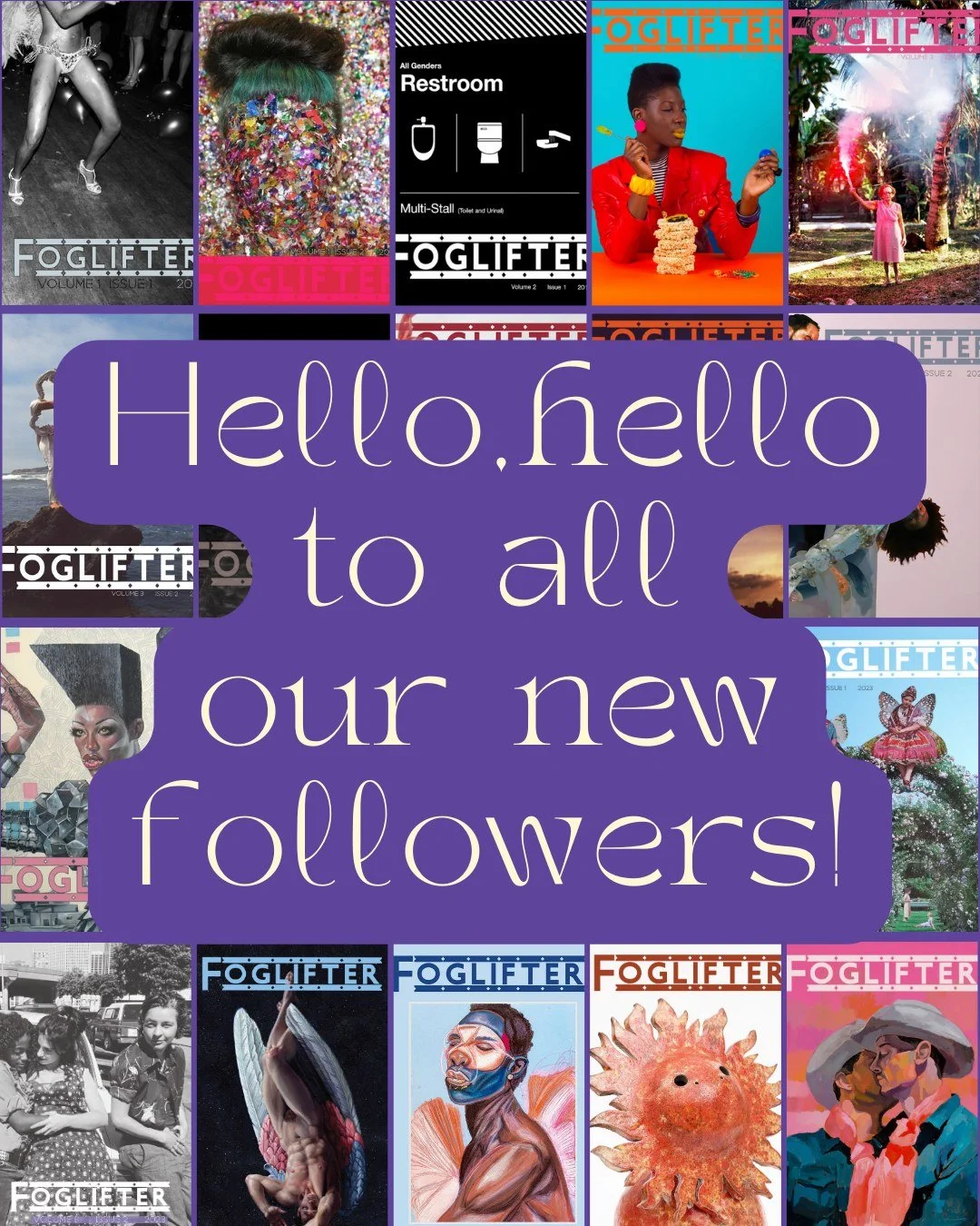 Well, hello, hello to all our new followers! 🥰 We thought we'd take a minute to reintroduce ourselves. 

We're Foglifter. ✨ 🌈 

We're a San Francisco Bay area literary magazine and press created by and for 2SLGBTQIA+ writers, readers, and artists. 