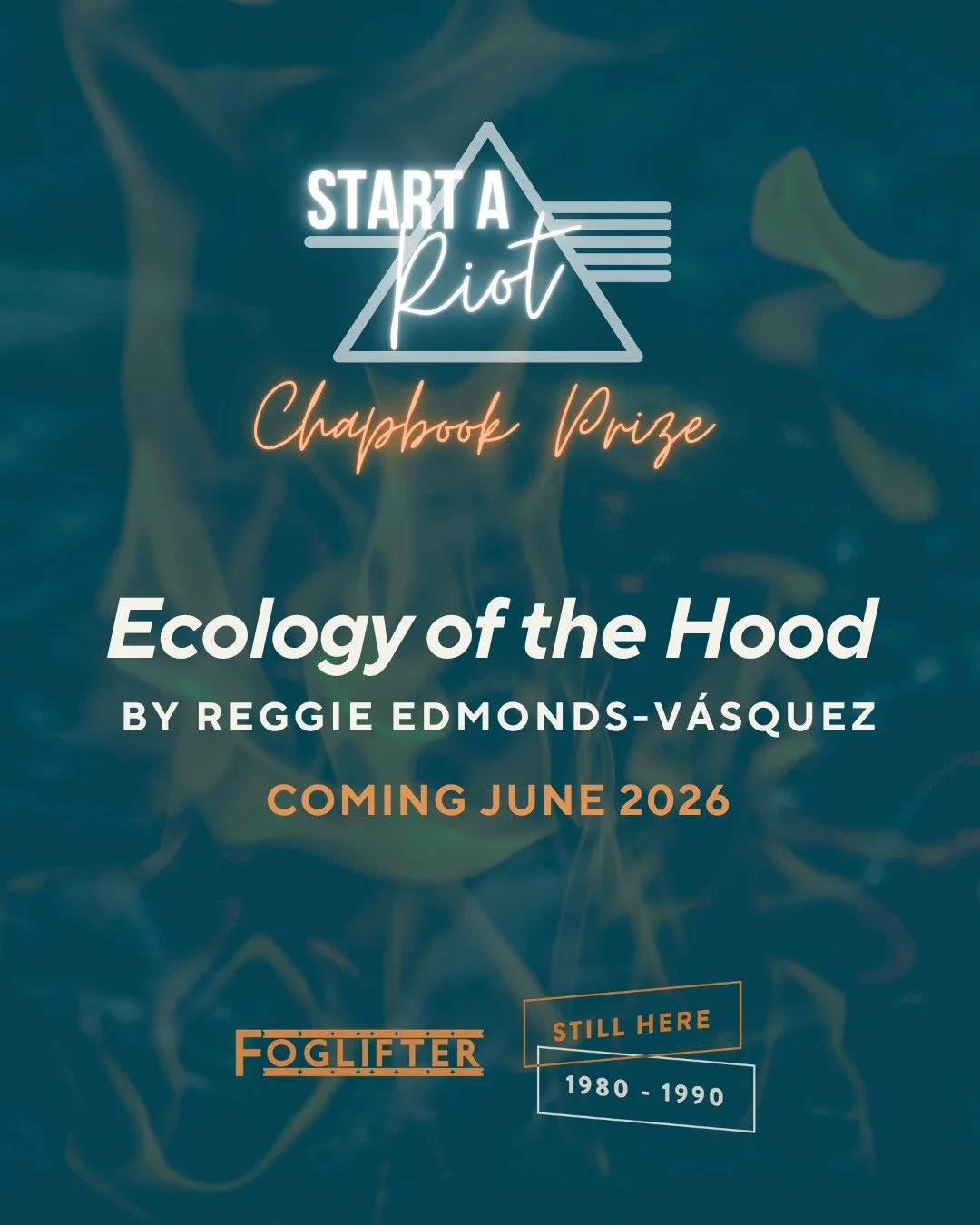 🔥 COMING JUNE 2026: ECOLOGY OF THE HOOD by by Reggie Edmonds-V&aacute;squez (@reggiepoetry) winner of the 2025 Start a Riot! Chapbook Prize.

In response to rapid gentrification and displacement of QTBIPOC+ literary artists in the San Francisco Bay 