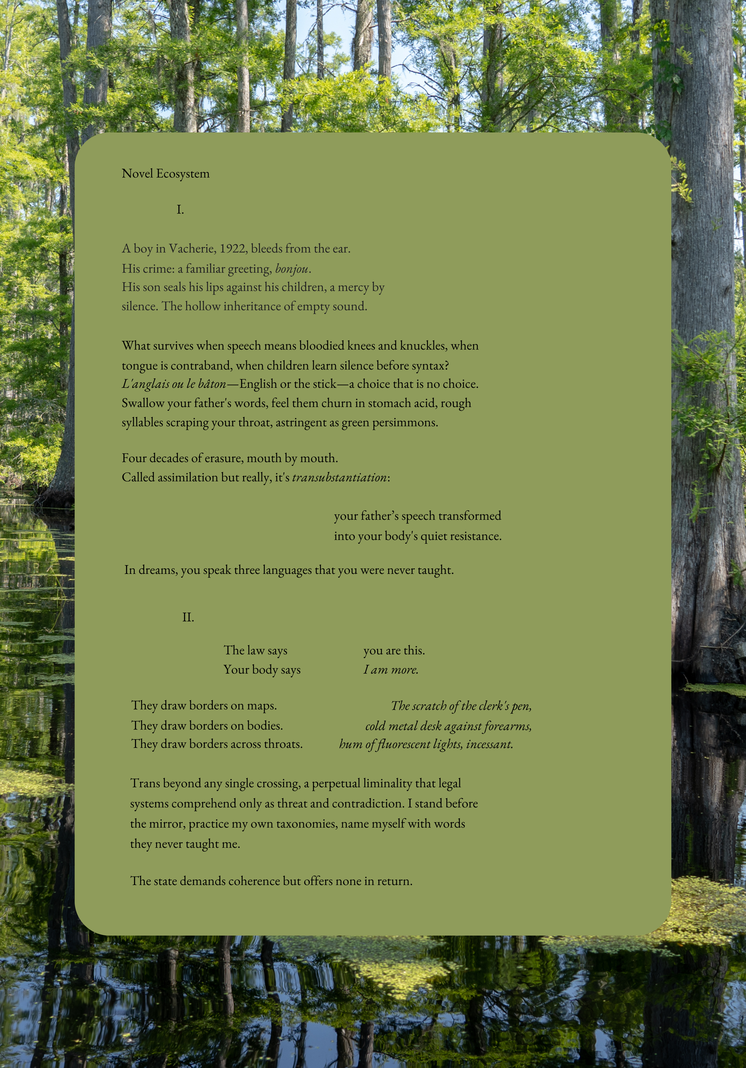 Francis Dylan Waguespack | Novel Ecosystem