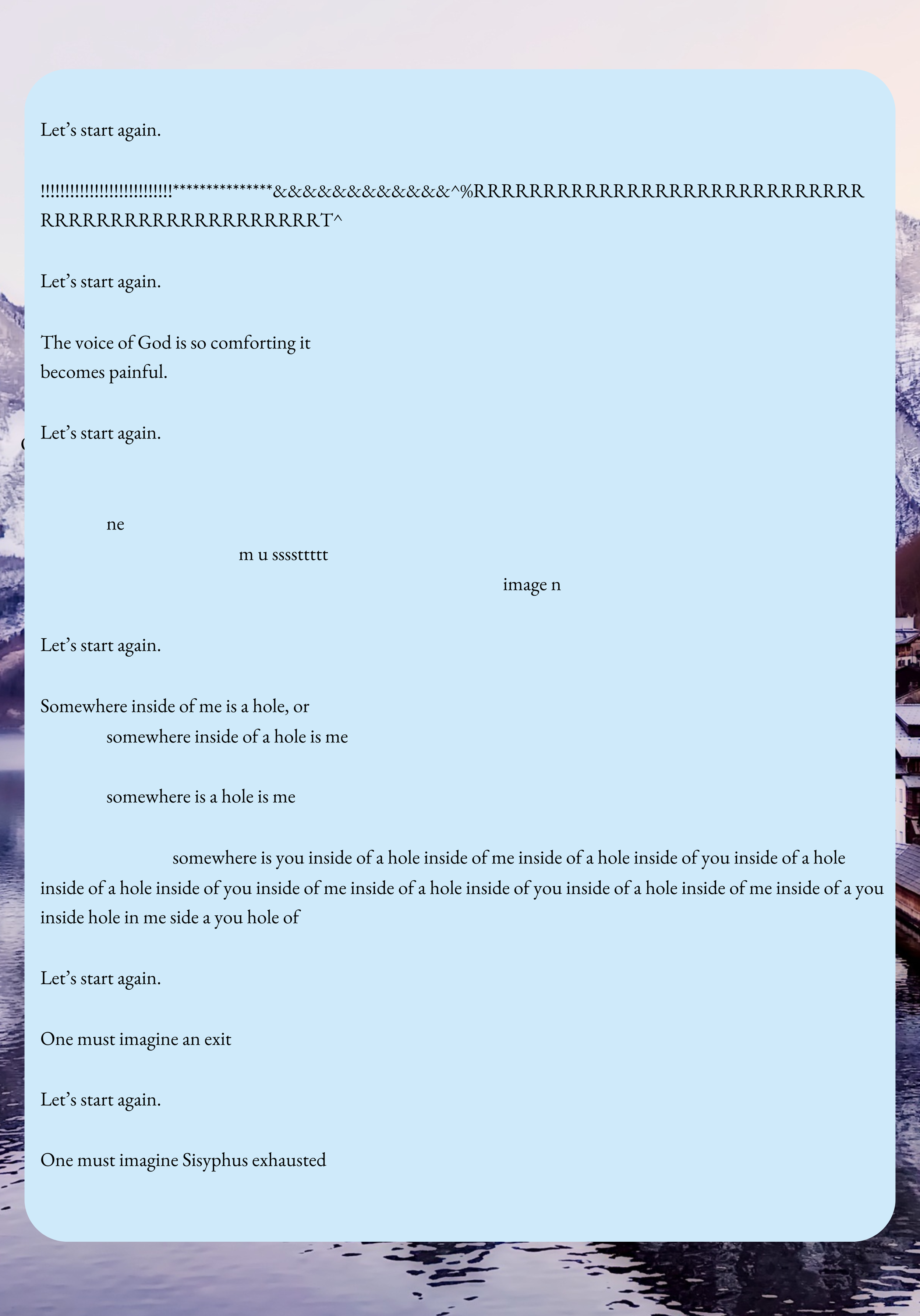 Delilah McCrea | One Must Imagine Sisyphus Exhausted part two