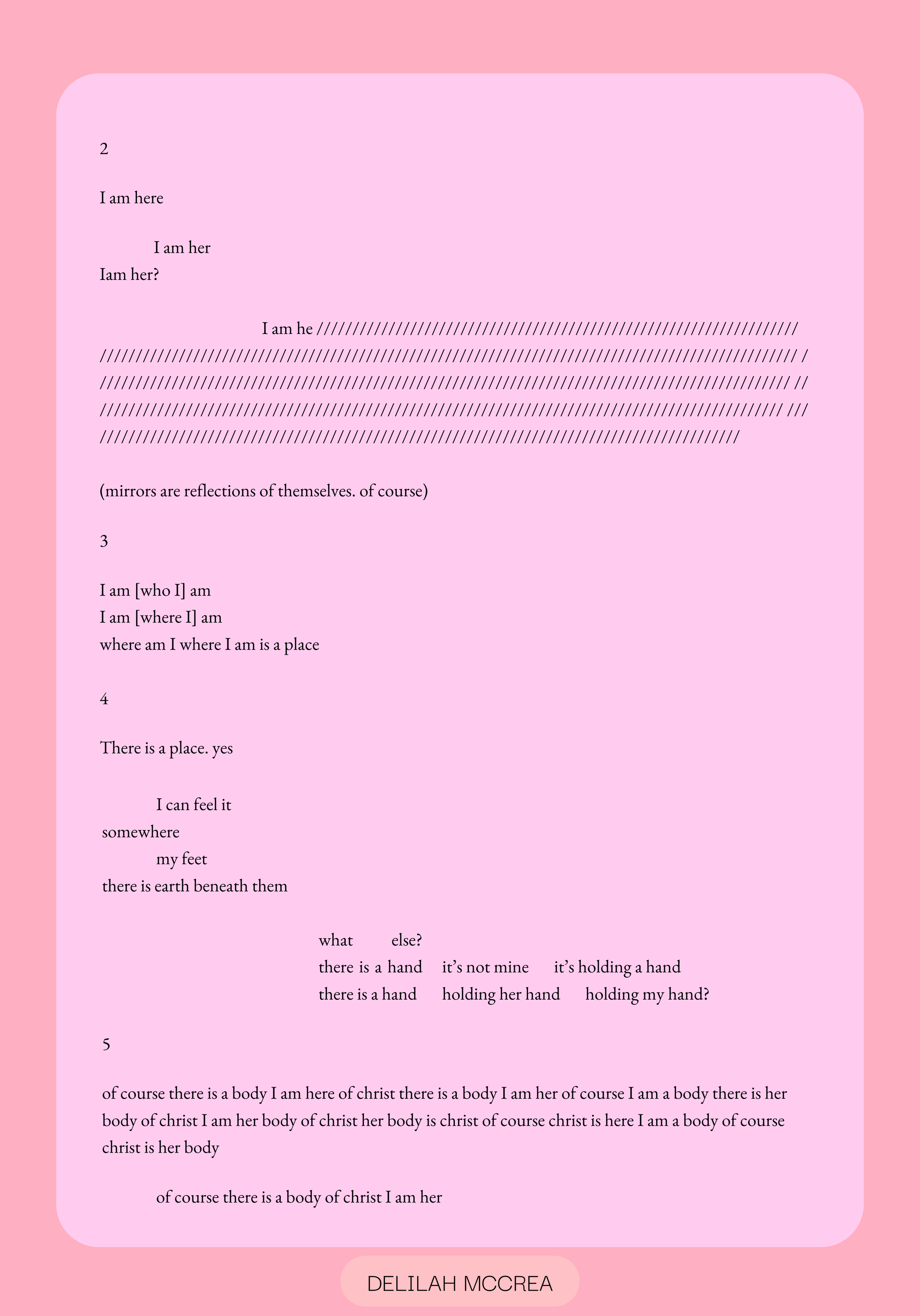 Delilah McCrea | (de)realizations