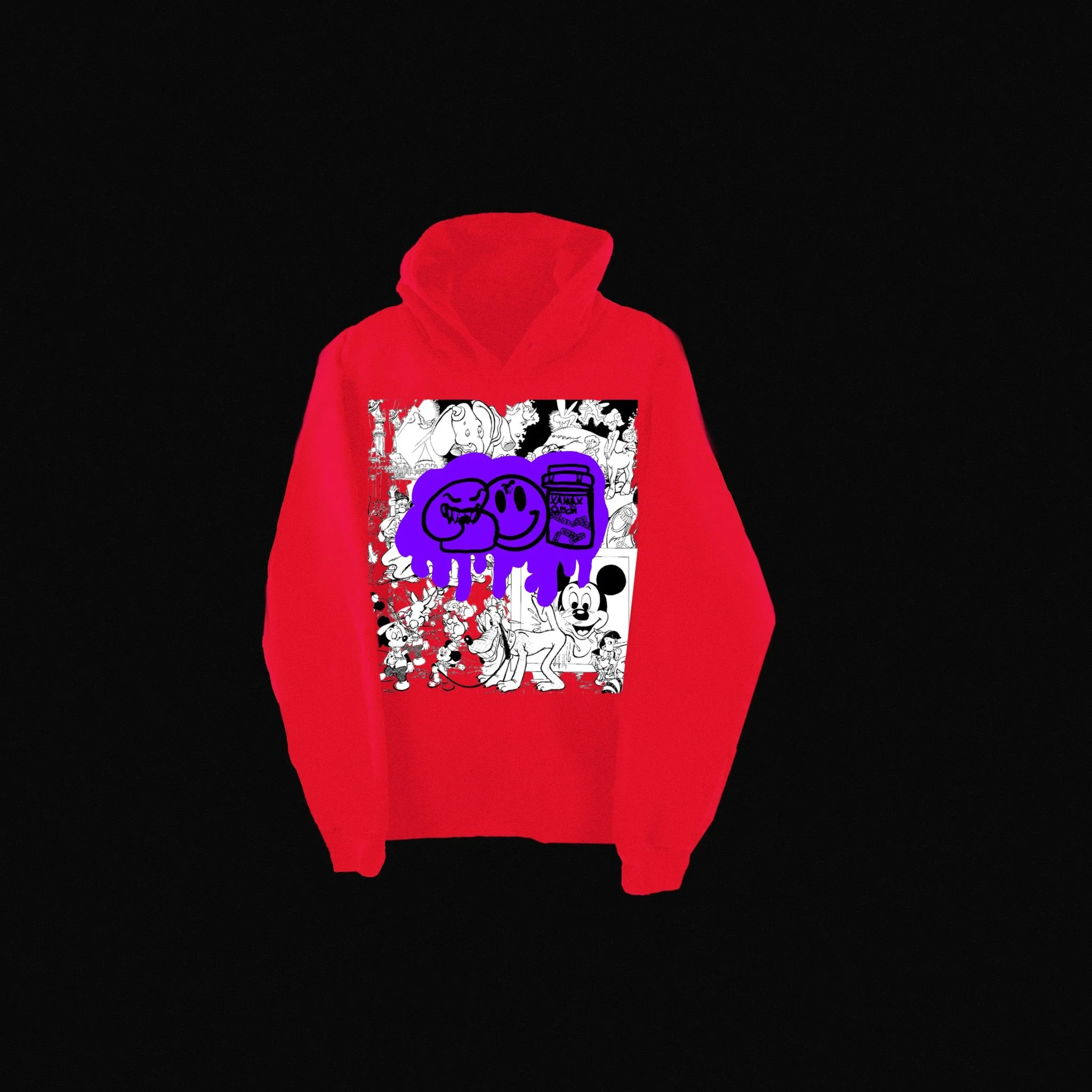 RED SEX E AND X GRAFFITI HOODIE