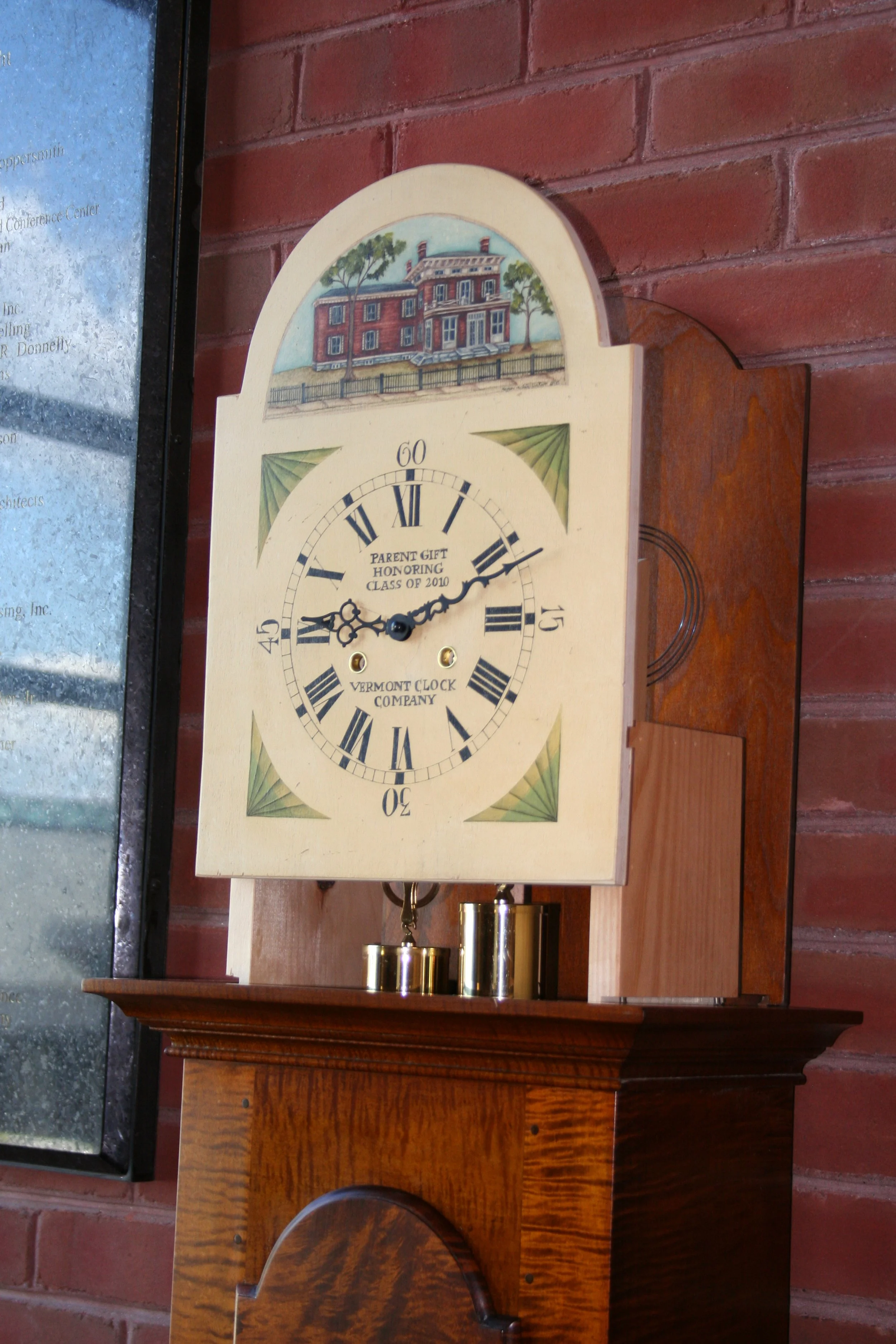 champlain college handcrafted clock by Vermont Clock Co