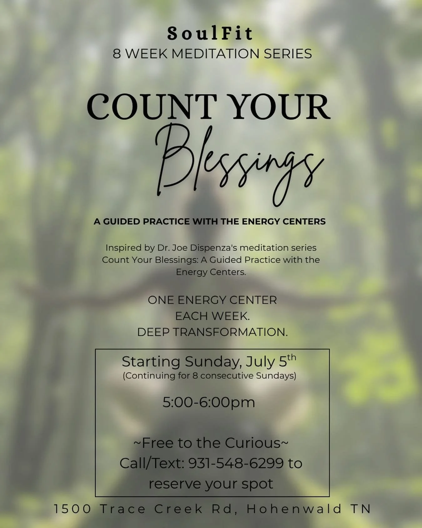 Count Your Blessings Meditation Class 