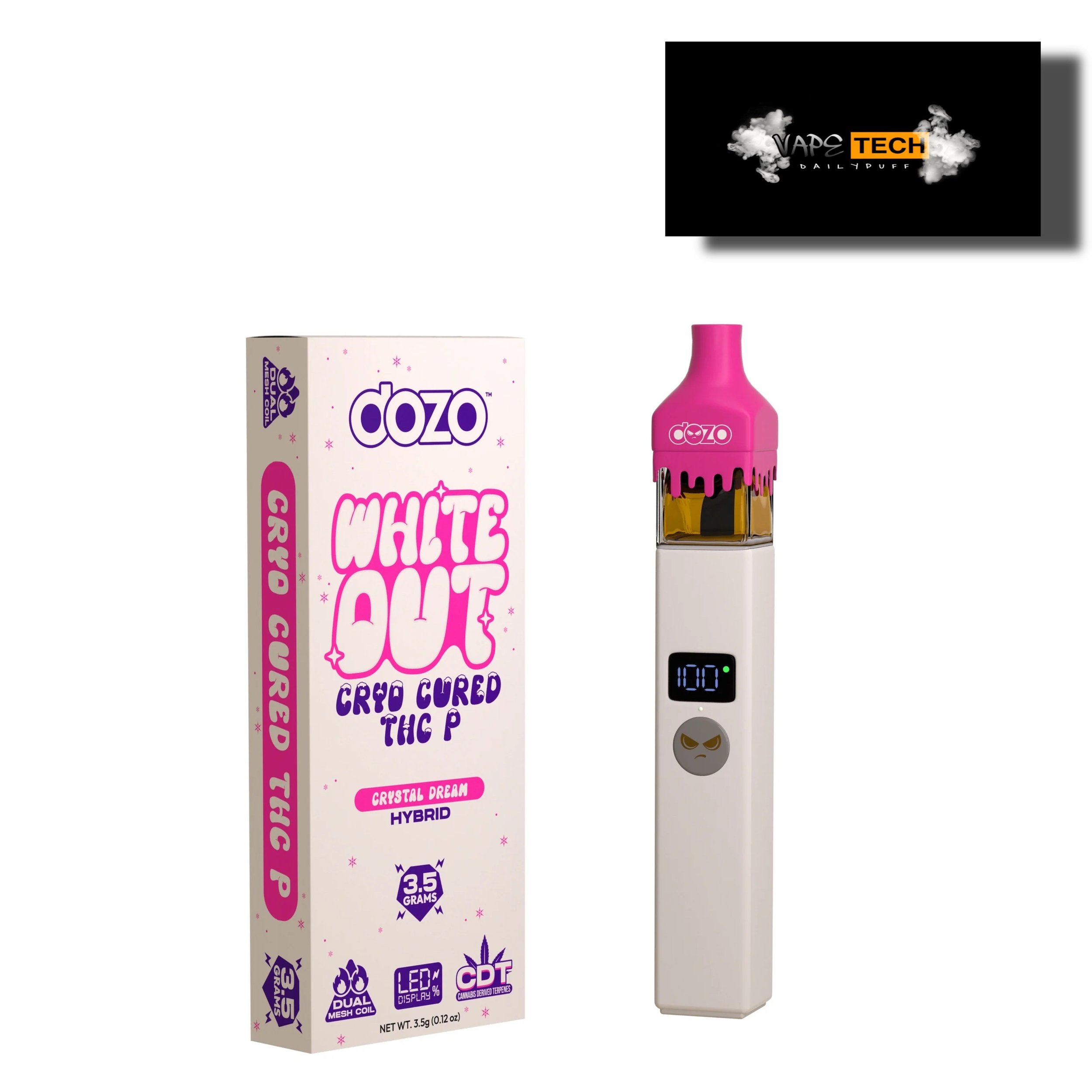 DOZO WHITE OUT CRYO CURED 3.5G THC-P  (NEW STOCKS)