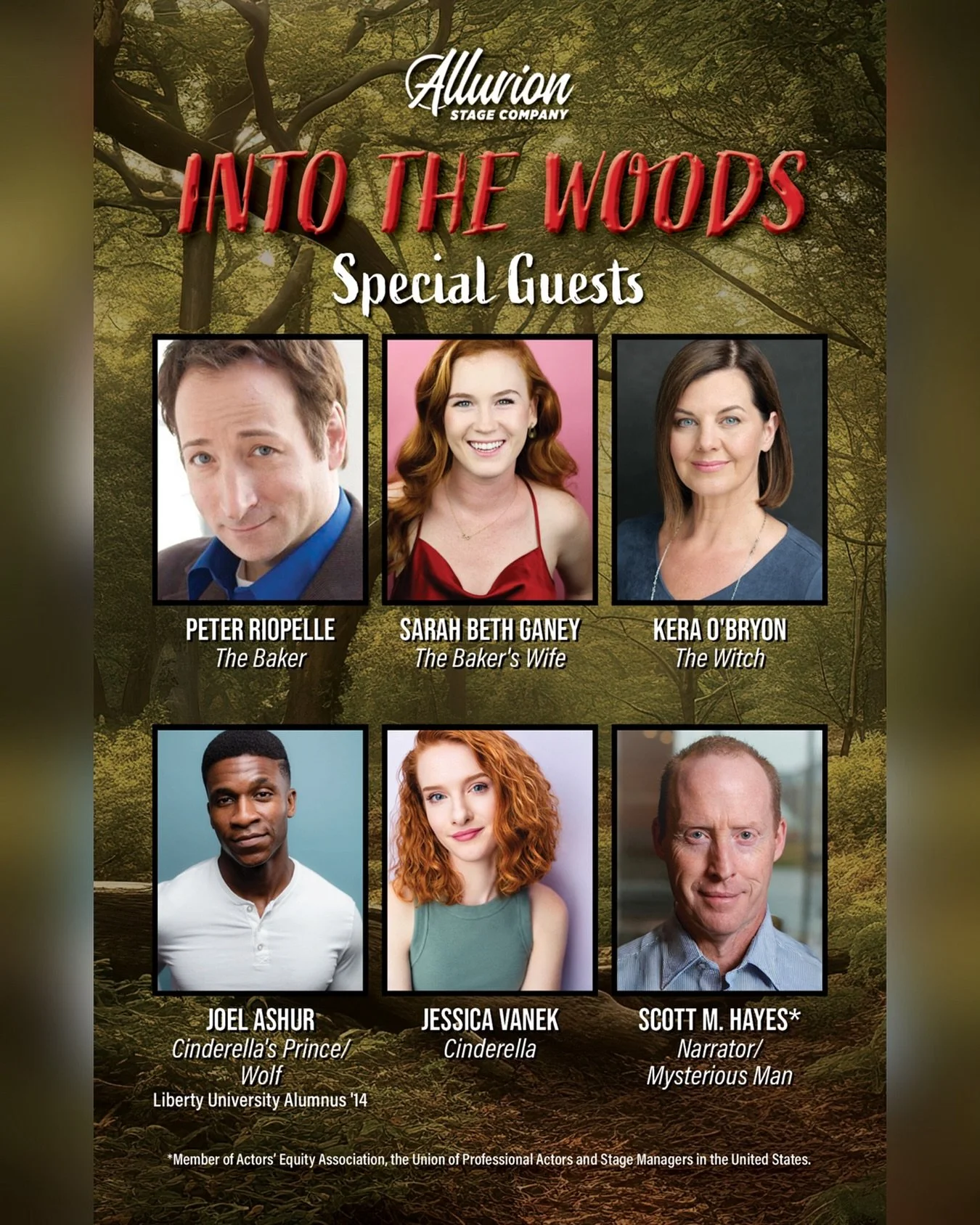 Introducing the special guests for Alluvion Stage Company&rsquo;s INTO THE WOODS! Head on over to the Alluvion website and view the whole cast! Next season is going to start off with a bang!
&bull;
&bull;
#intothewoods #alluvionstagecompany #lutheatr