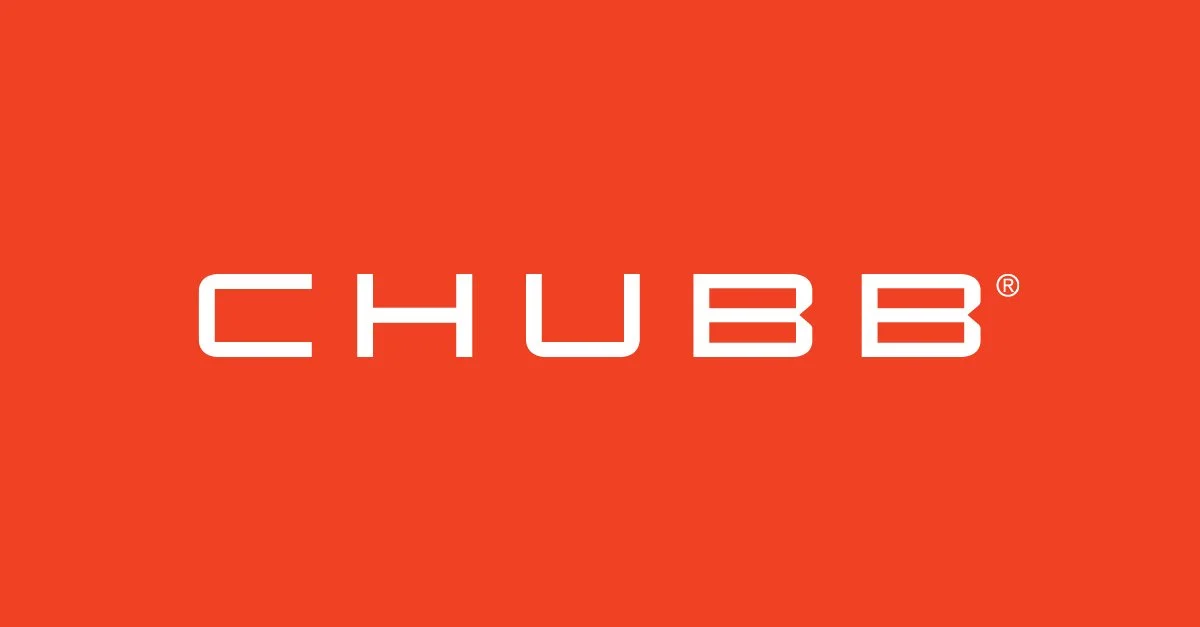 Red background with the white text "CHUBB" in the center.