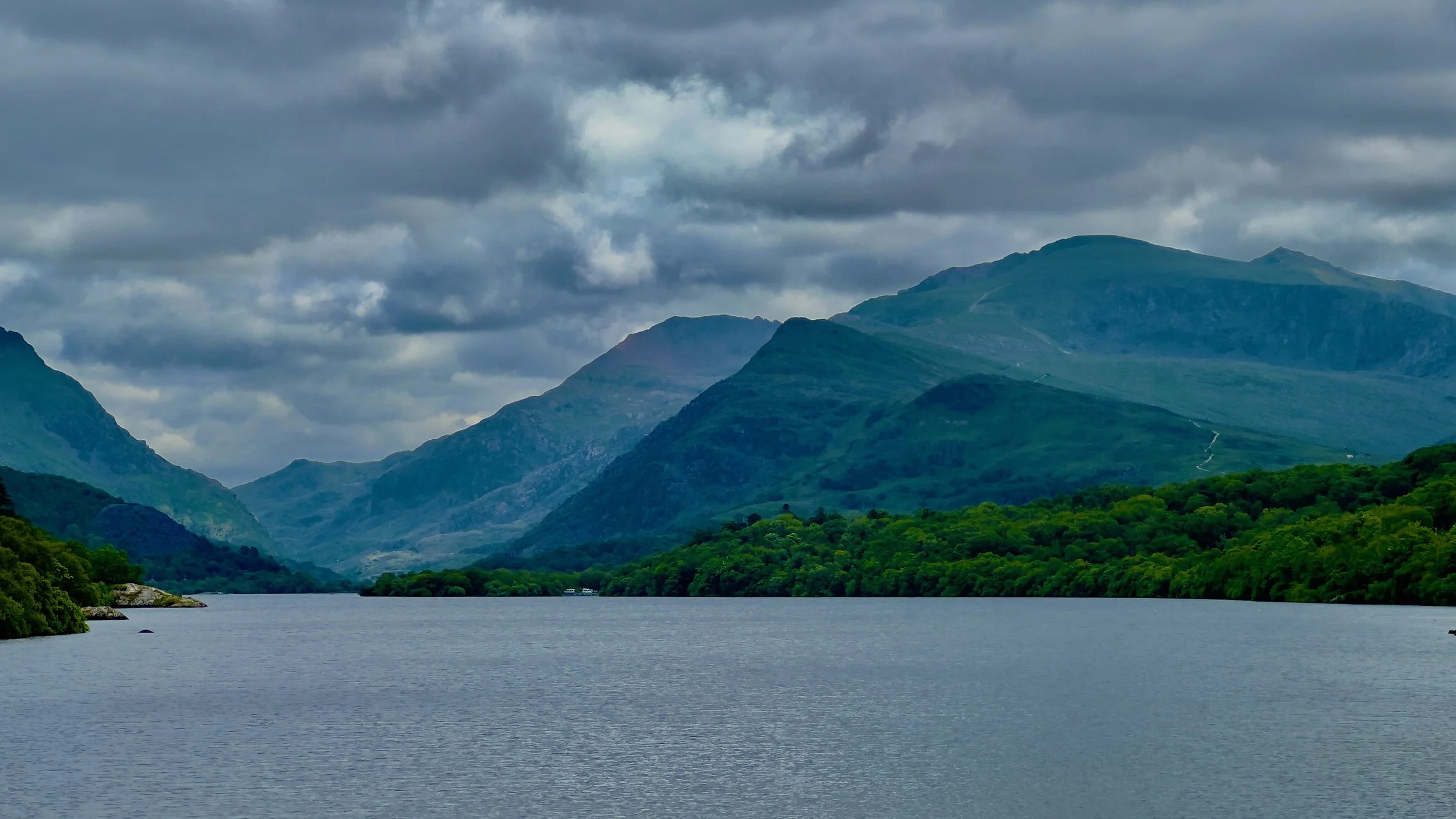 Snowdonia Mountains from Llanberis Lake