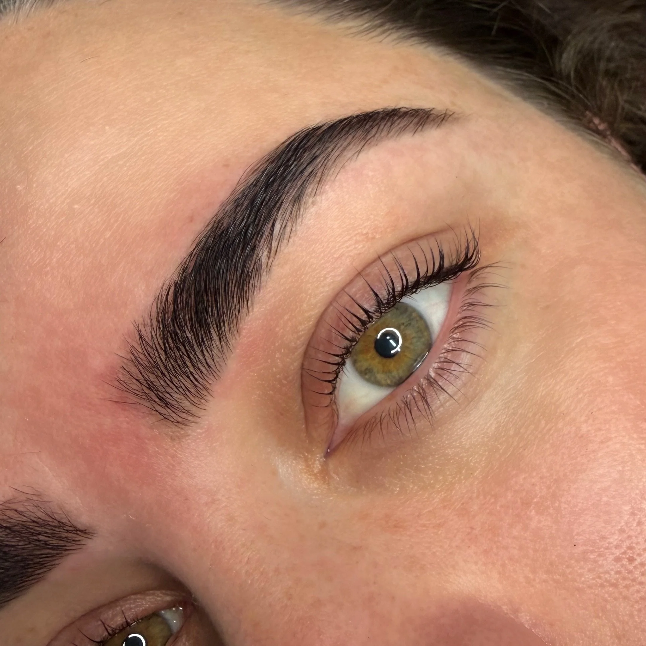 Consultation vs Results

Colour diaries : @buffbrowz dark brown &amp; light brown 50/50 blend, left on for 8 minutes. 
The goal was not colour but fullness, I didn't want to make her brows any darker just those baby hairs needed a little loving.