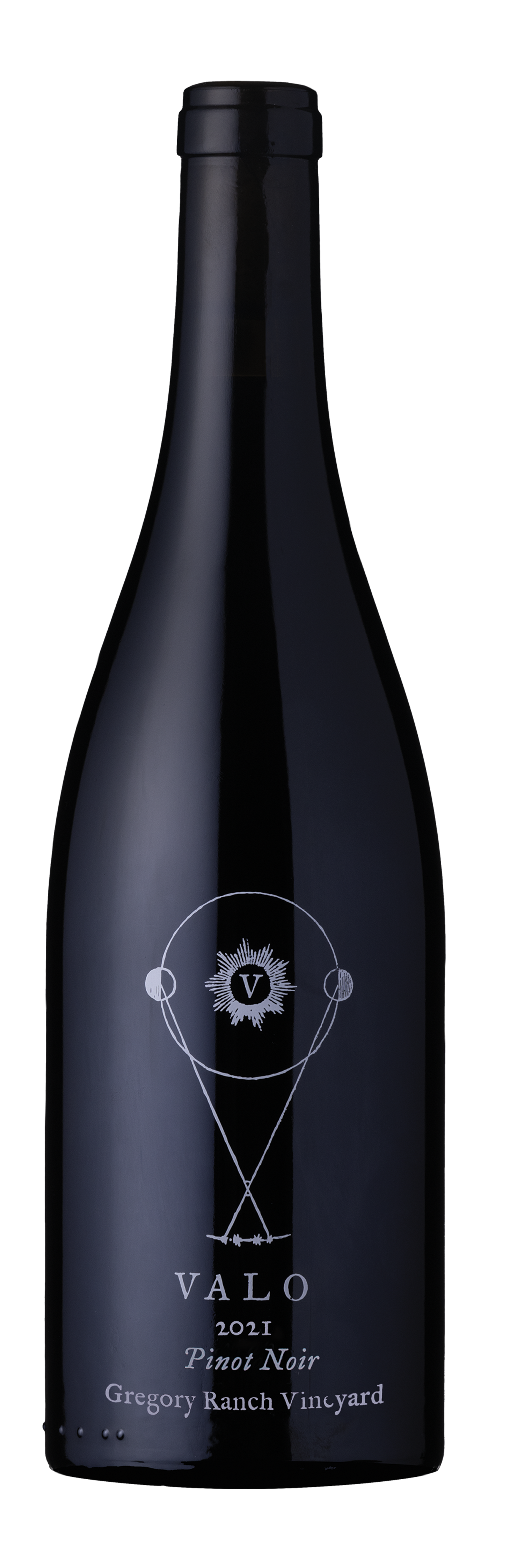Valo Gregory Ranch Pinot noir wine bottle