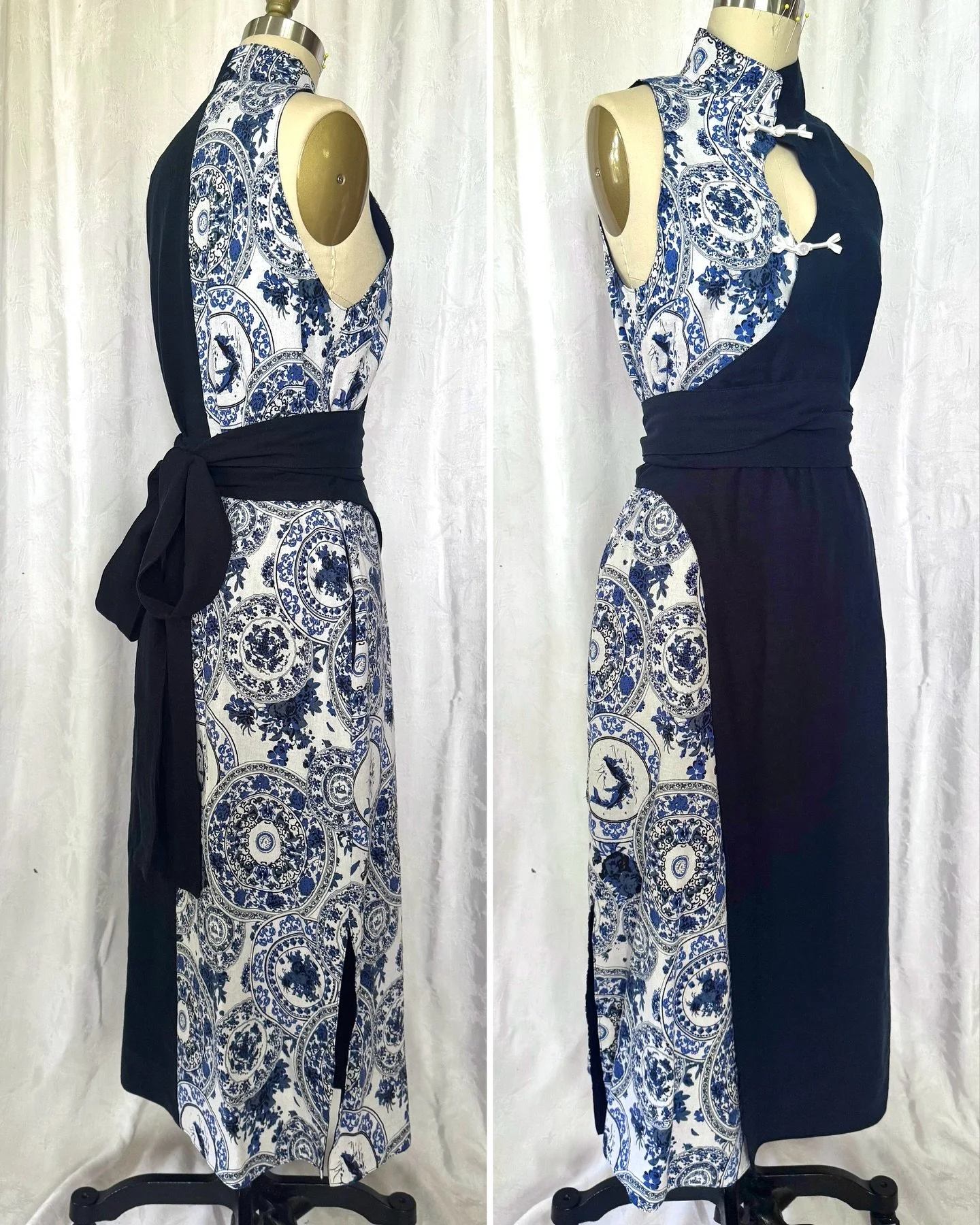It has pockets! This porcelain wrap qipao dress is already spoken for, but let me know if you&rsquo;d like to see more of them in my store~ 

#slowfashion #slowfashionstyle #chinesestreetfashion #handmadeclothing #qipao