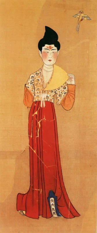 Tang Dynasty Silk Painting of Woman in Banbi