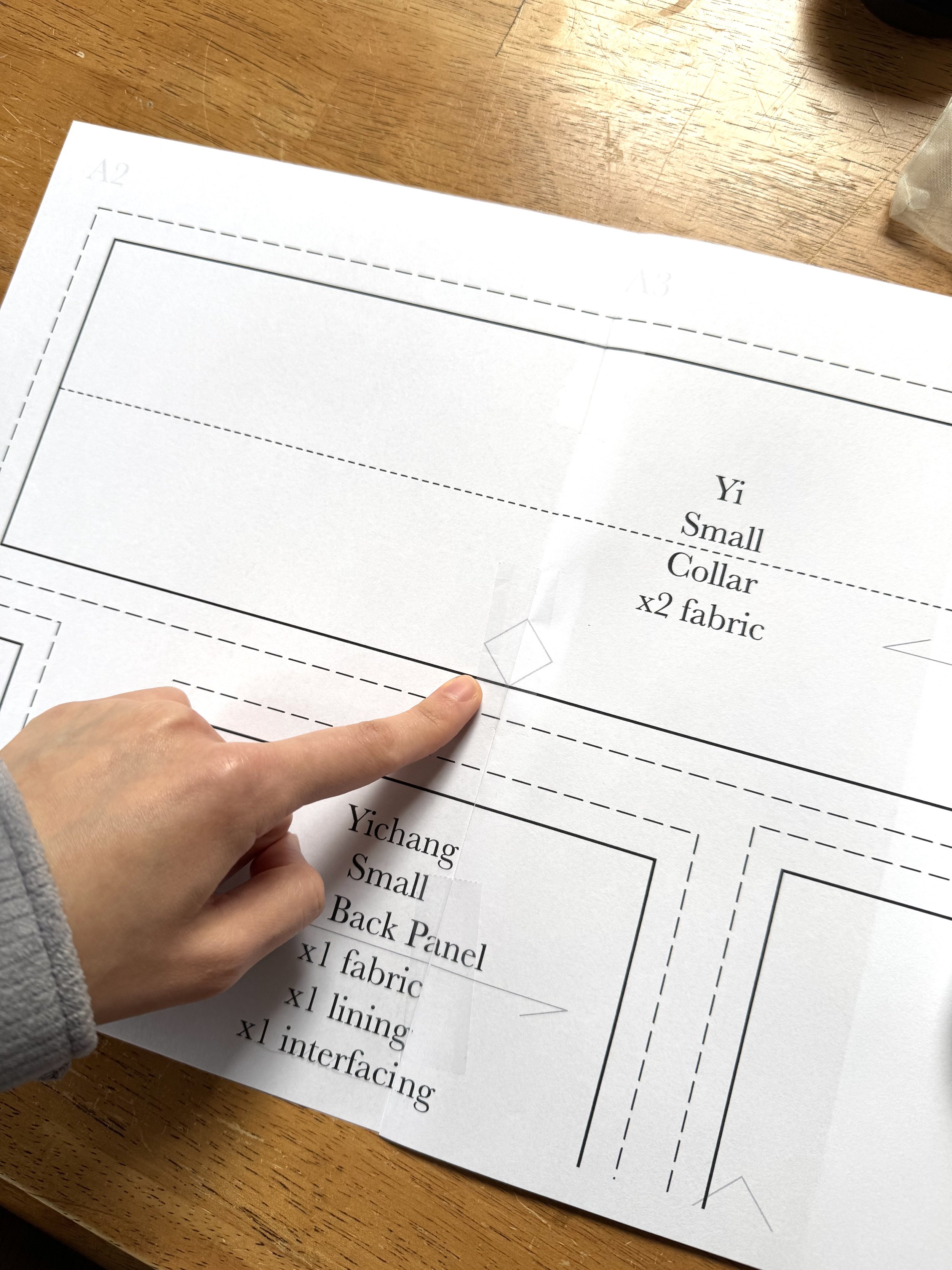 Aligning Hanfu Sewing Pattern Printout.jpeg