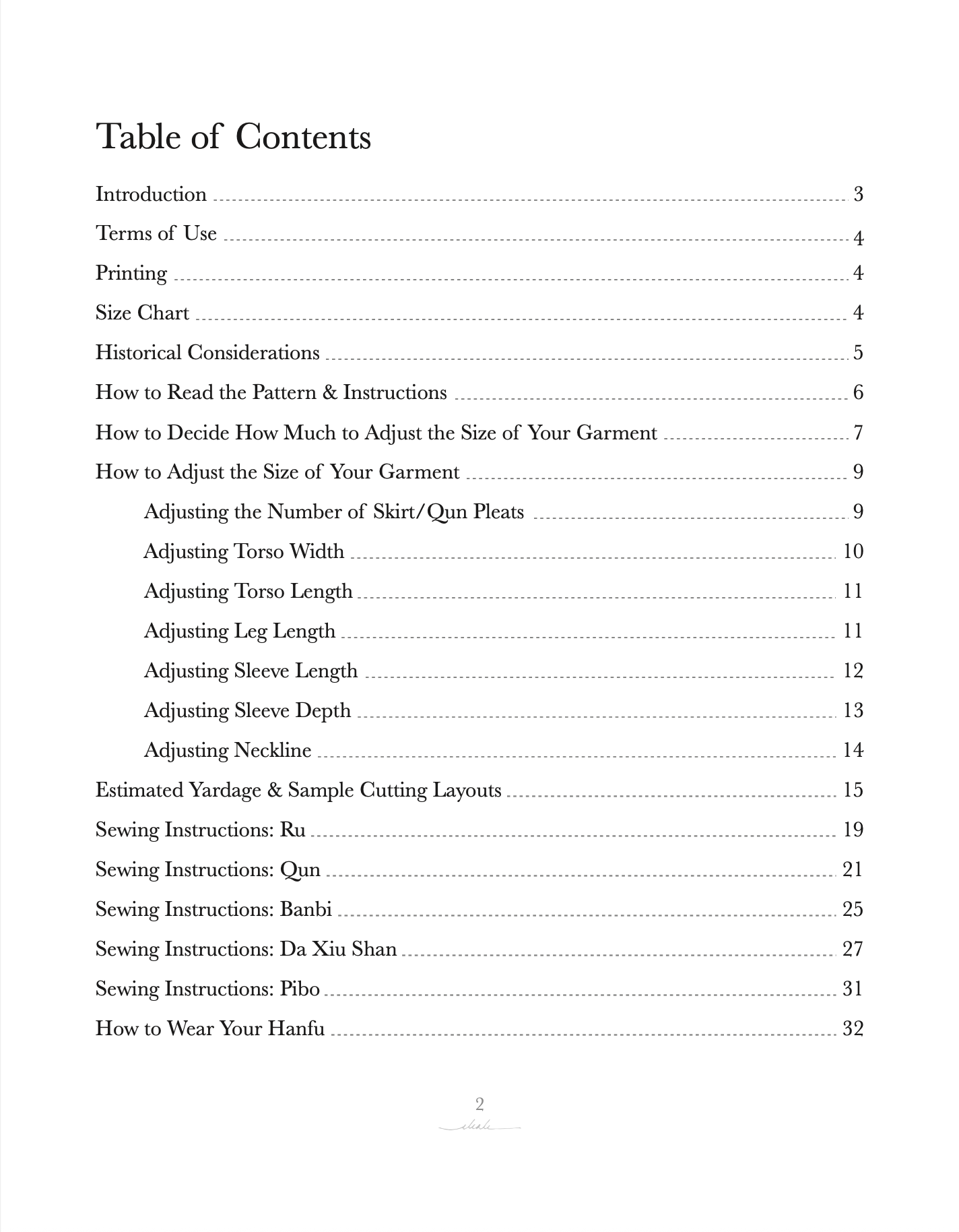 Womens Hanfu Sewing Pattern Table of Contents.png