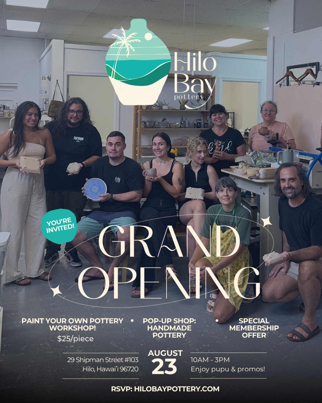 Grand Opening + Open House at Hilo Bay Pottery!