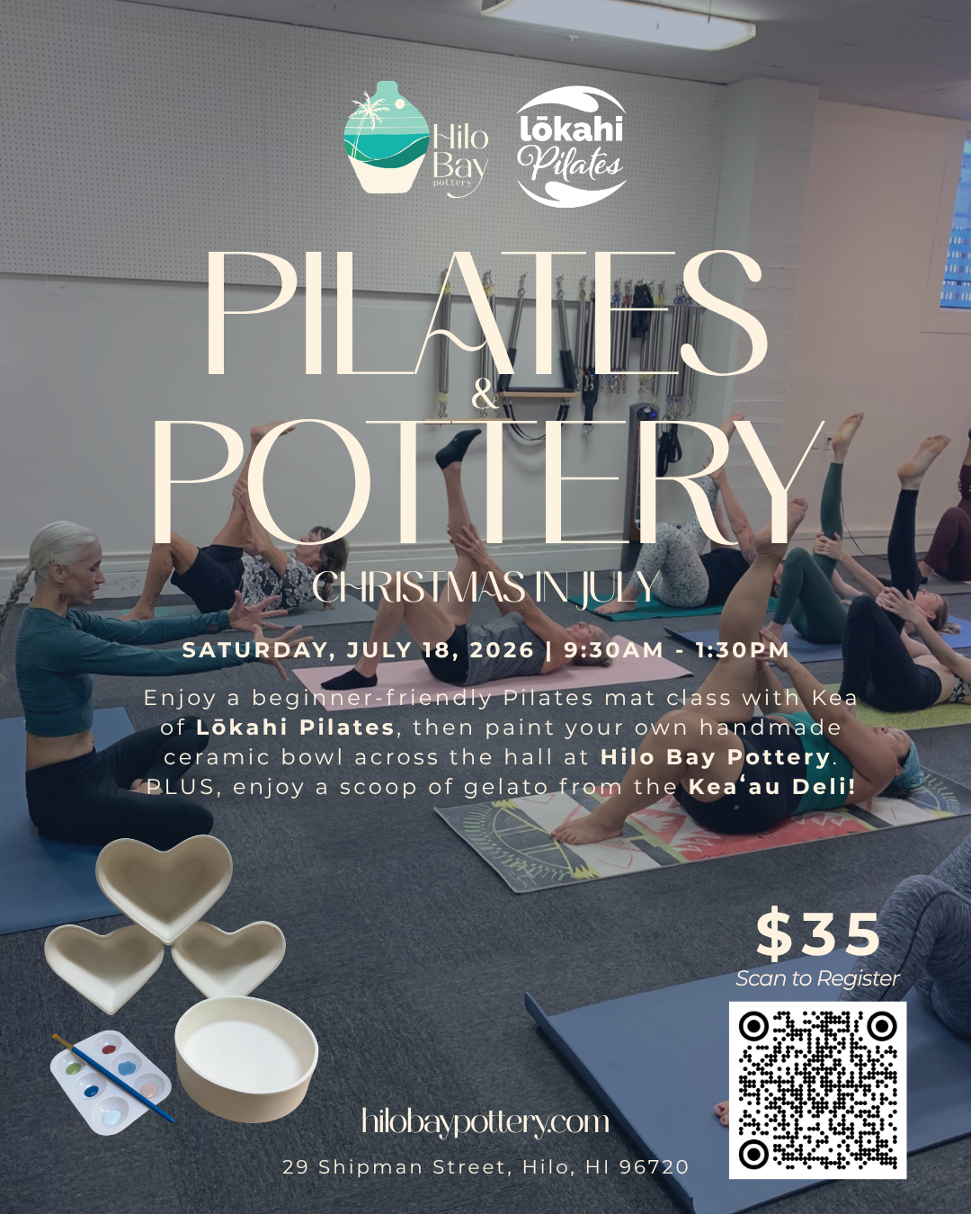 Pilates &amp; Pottery - Christmas in July