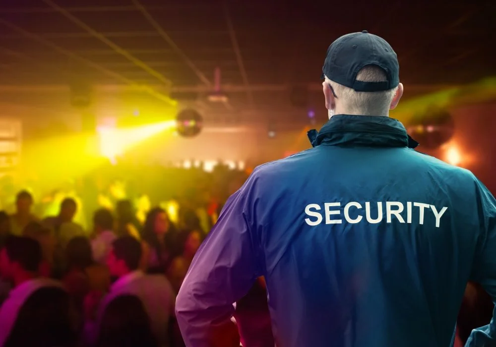 Event security looking after a concert music festival