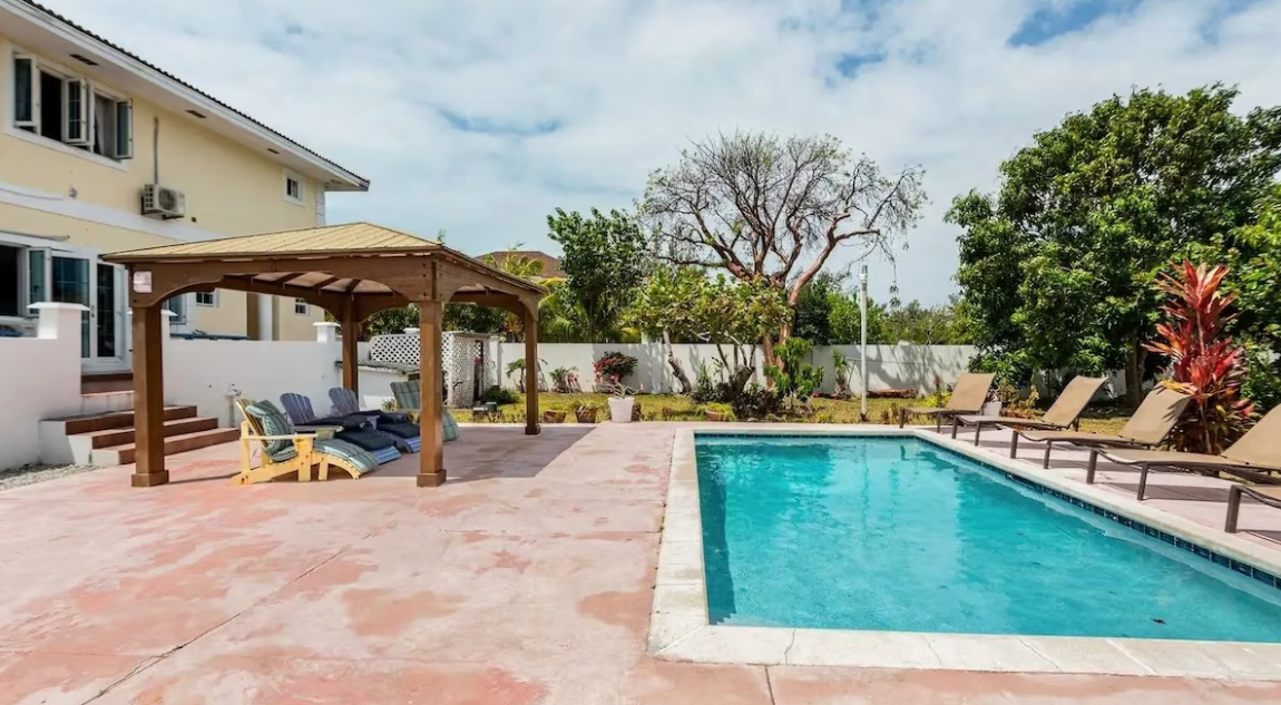 outdoor space with a pool
