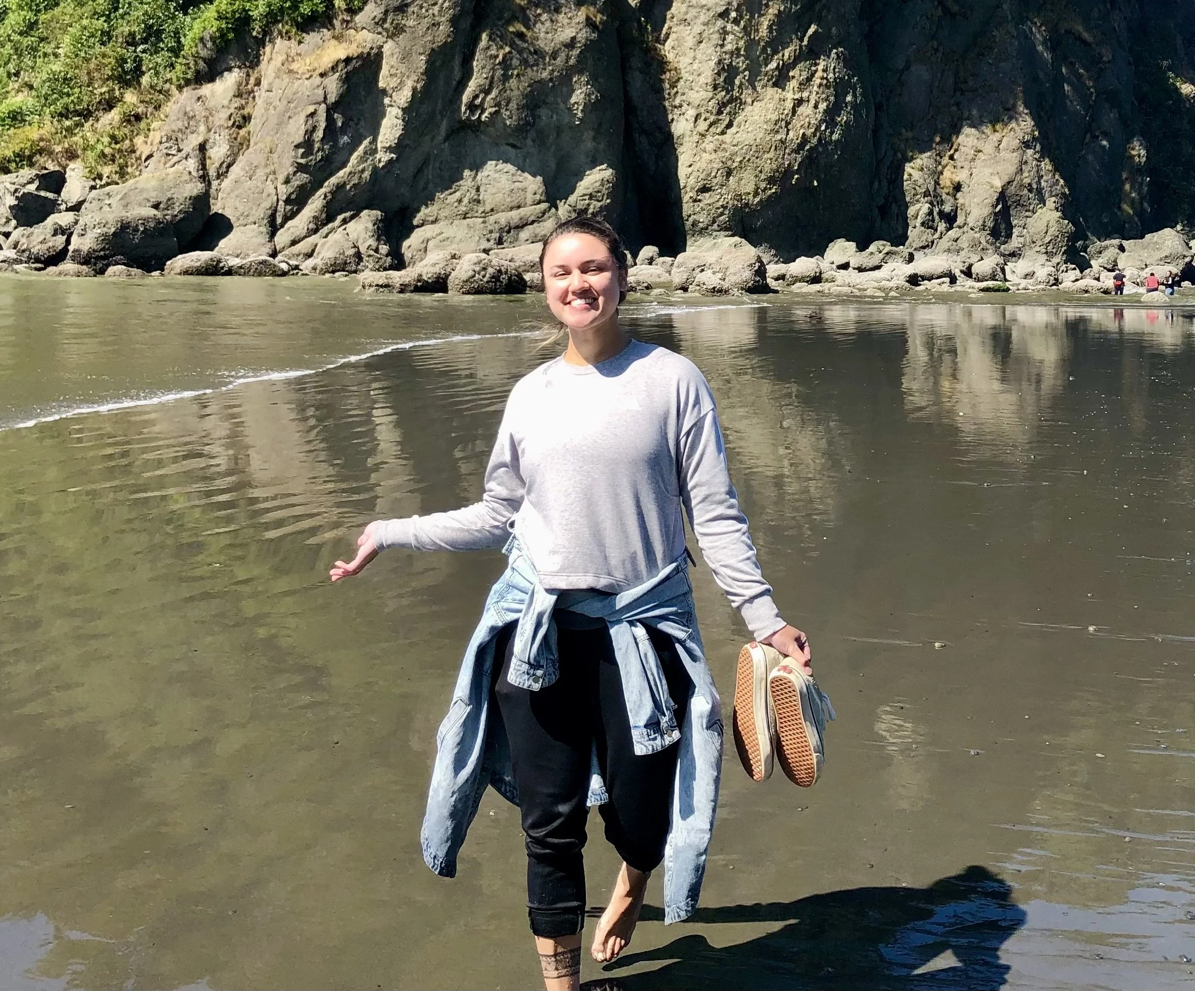 young women at the beach