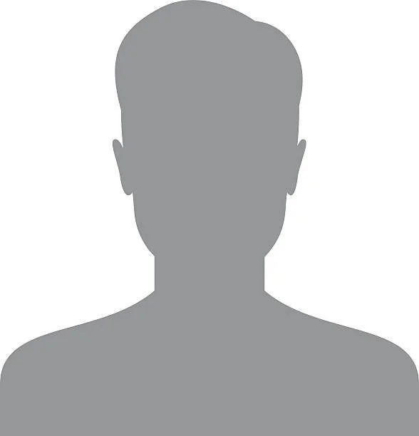 Gray silhouette of a person with short hair, facing forward on a white background.