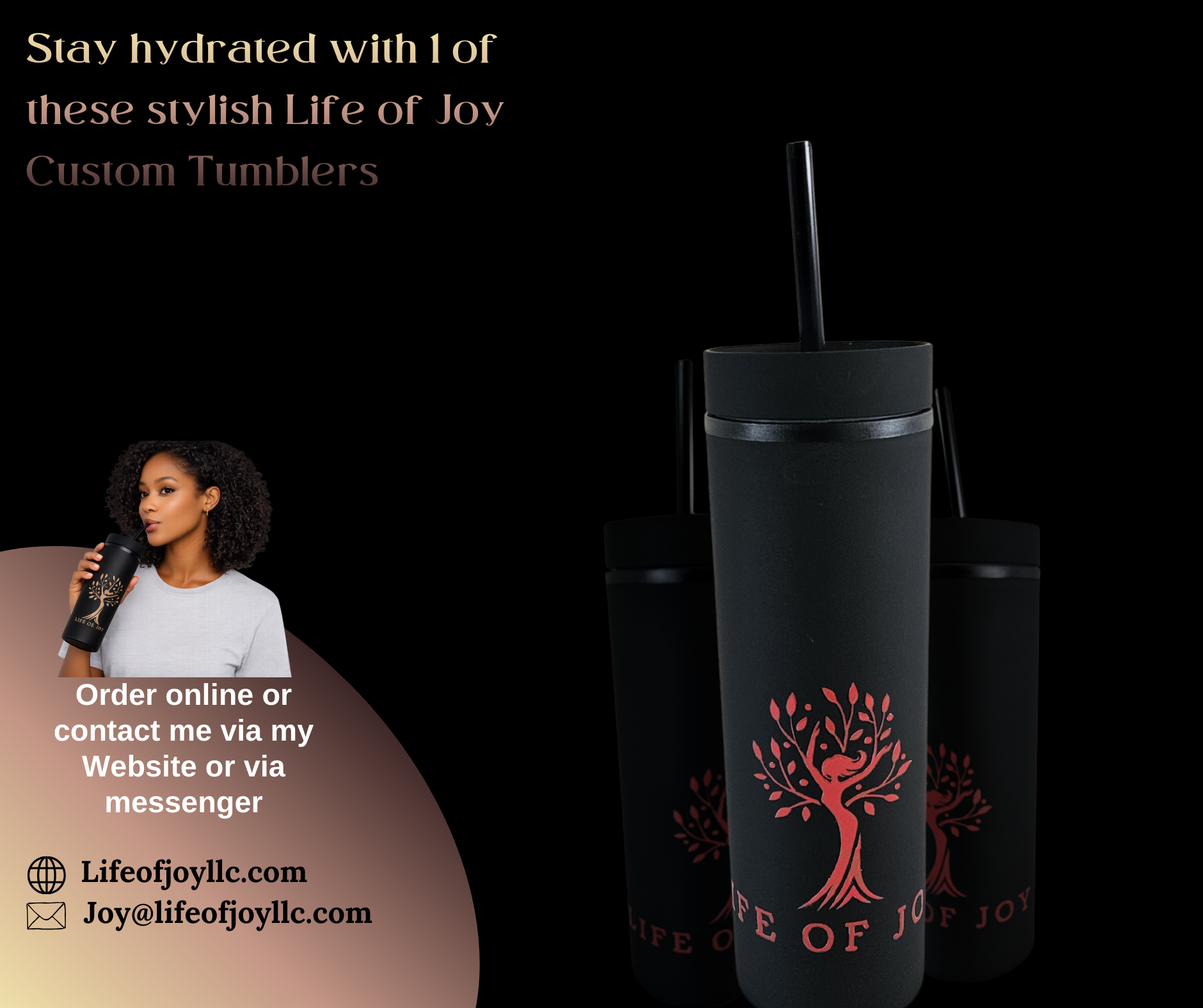 Life of Joy 16oz Matte Finish Tumbler