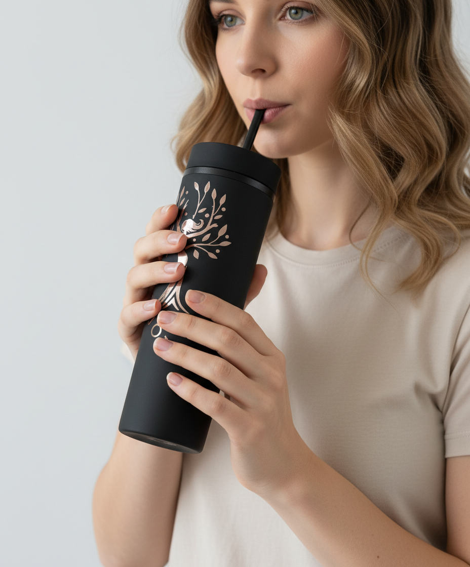 Life of Joy 16oz Skinny Tumbler with Large Logo