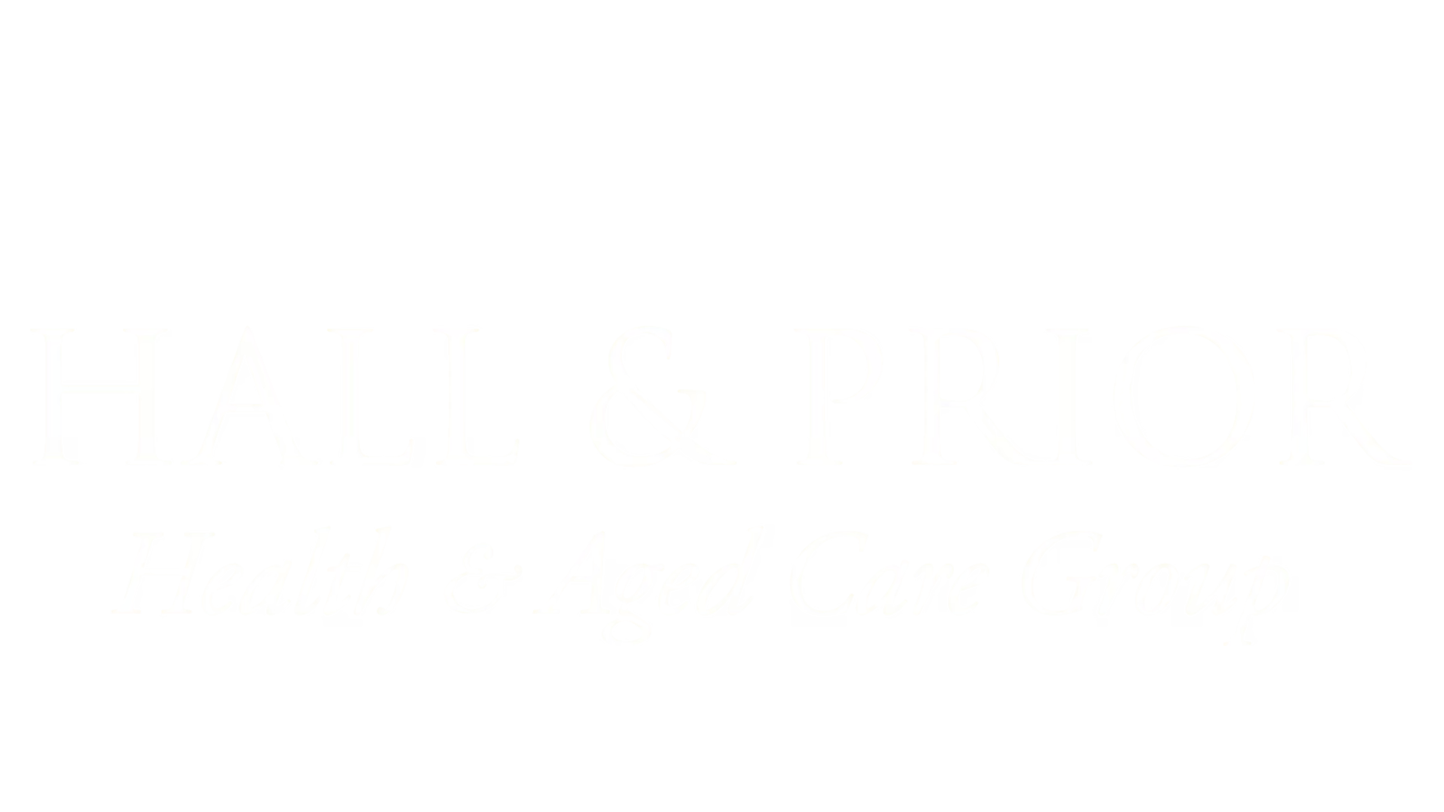 Hall and Prior Health & Aged Care Group Logo in White