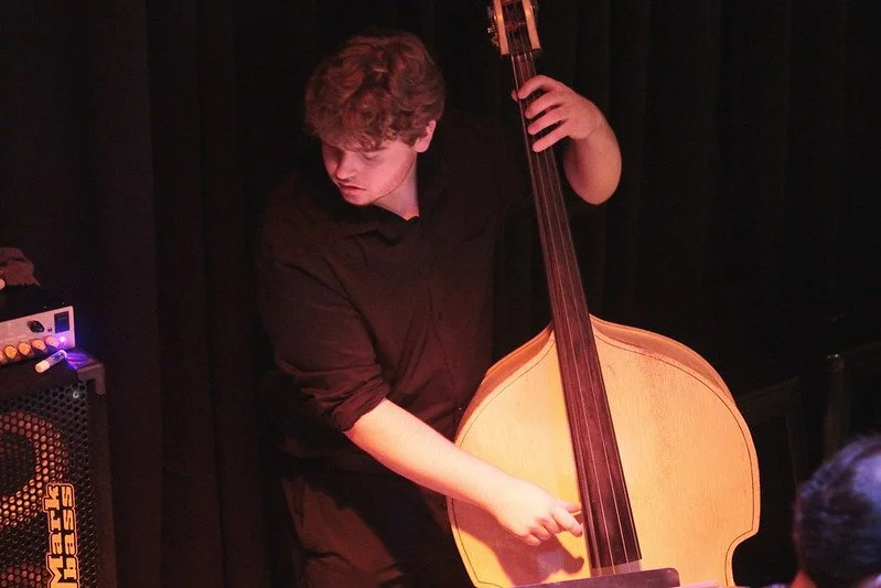 Judah Sensabaugh on Bass
Photo by Richard O'Neill at The Rosebud Theatre May 28th, 2025