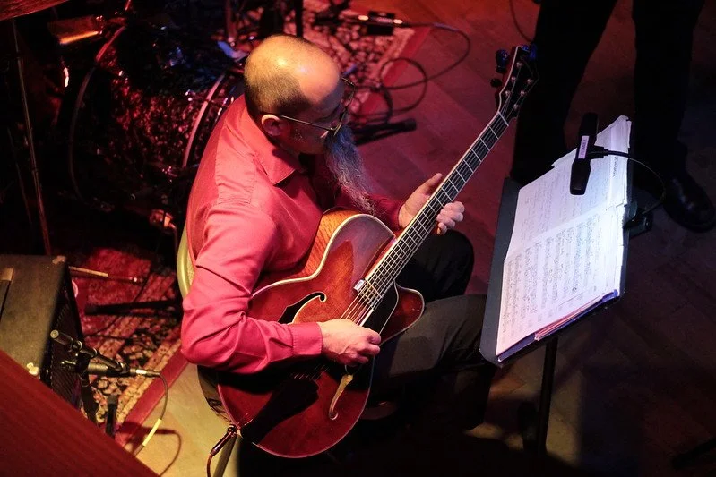 Johnny Leal on Guitar
Photo by Richard O'Neill at The Rosebud Theatre May 28th, 2025