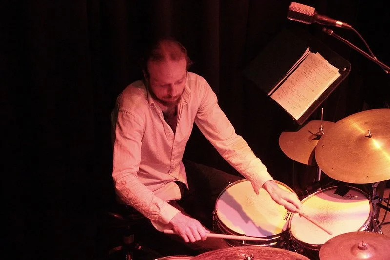 Tommy Whiteside on Drums
Photo by Richard O'Neill at The Rosebud Theatre May 28th, 2025