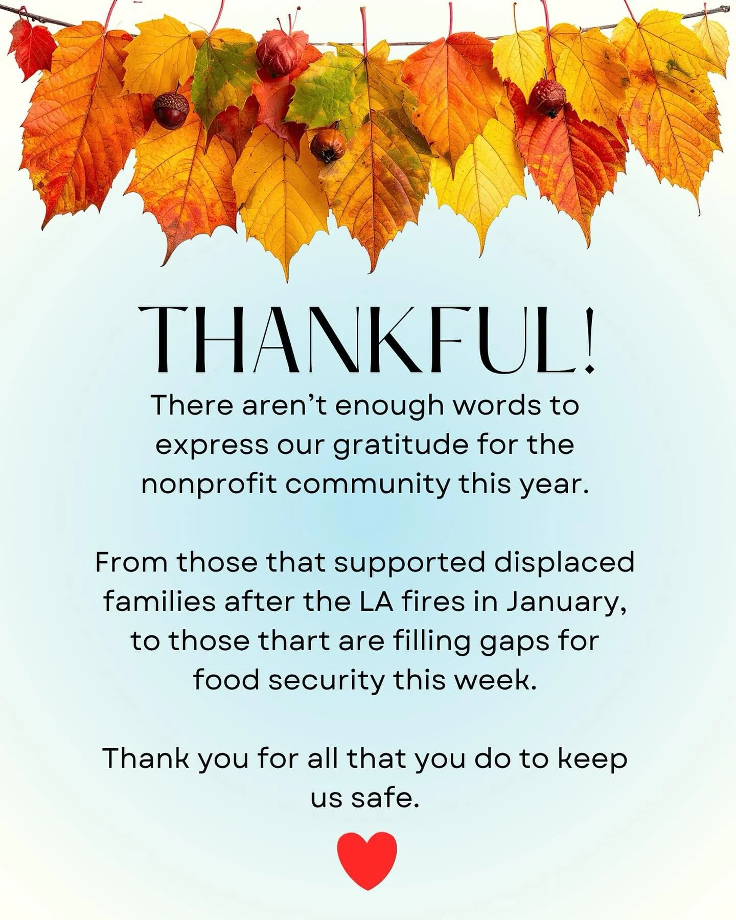 There aren&rsquo;t enough words to express our thanks for this nonprofit community ❤️ Our gratitude for a community of helpers and caregivers is immense!

As we enter the the season of giving, please consider giving some time, cash, or resources to n