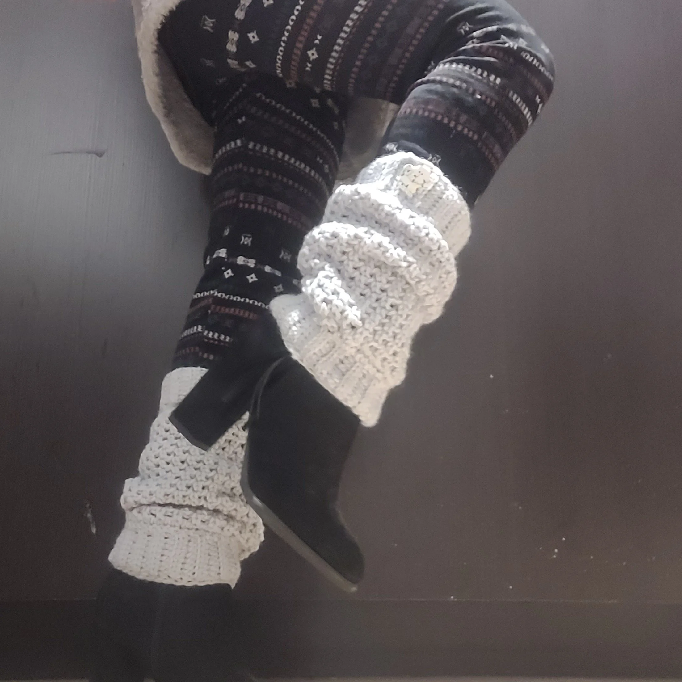 Gray Crochet Chic Leg Warmers