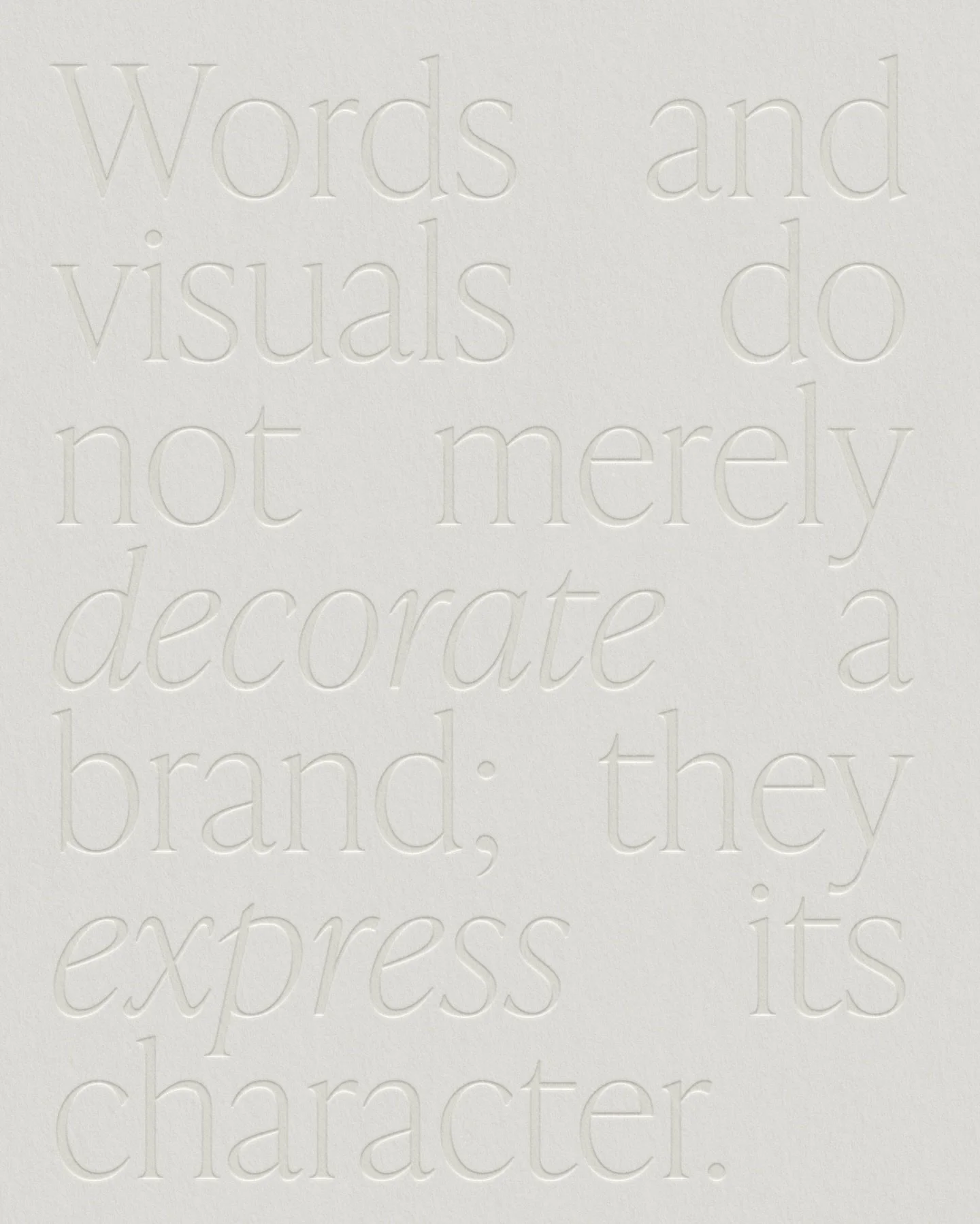 Words and visuals do more than communicate.
They shape perception, tone, and meaning.

From The Edit &mdash; No. 1
The Art of Branding

The full piece unfolds on March 31.