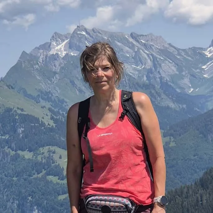 Christa auf dem Gulmen, mit Säntis im Hintergrund