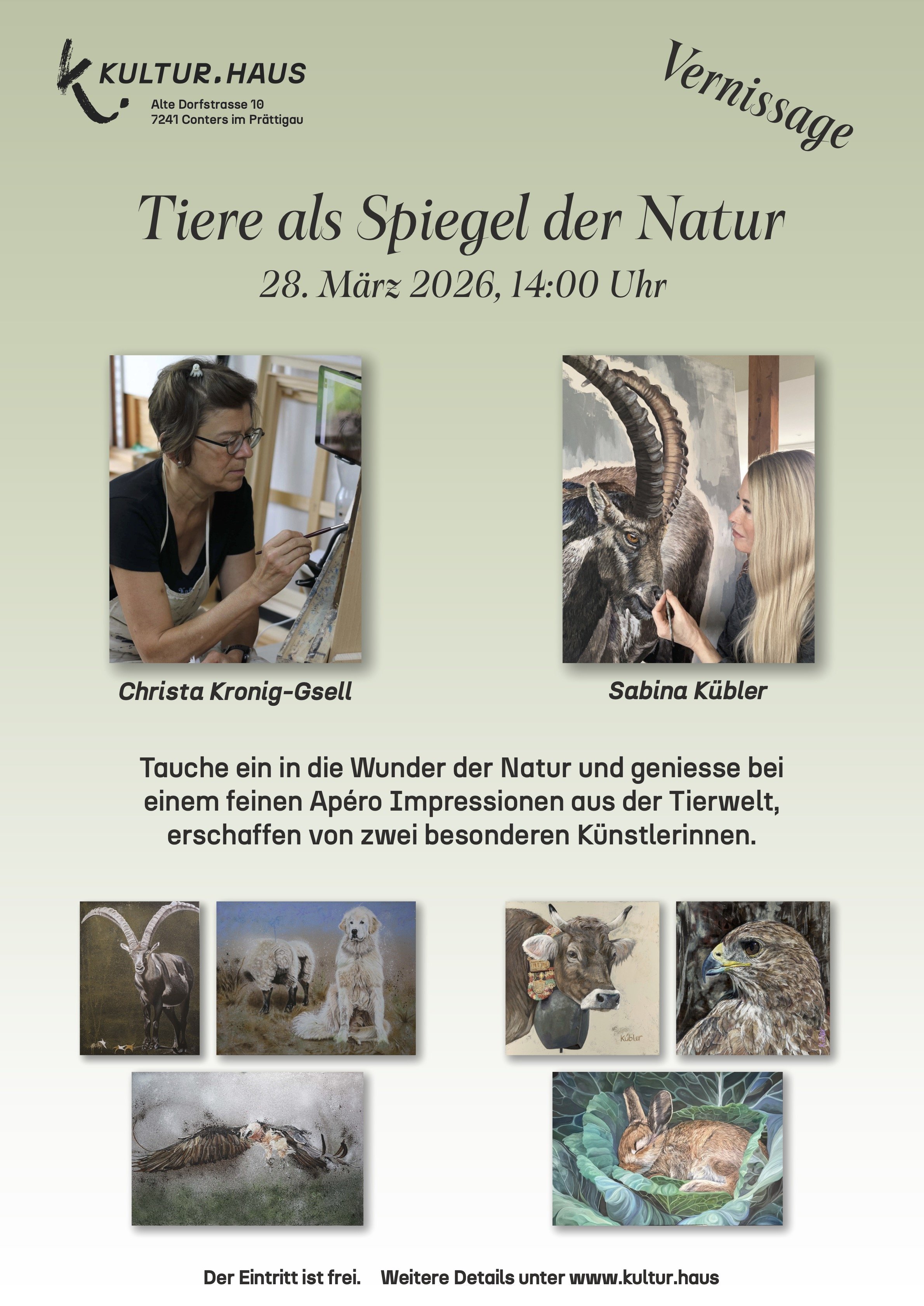 Einladung zur Vernissage am 28.3.2026 ab 14:00 Uhr