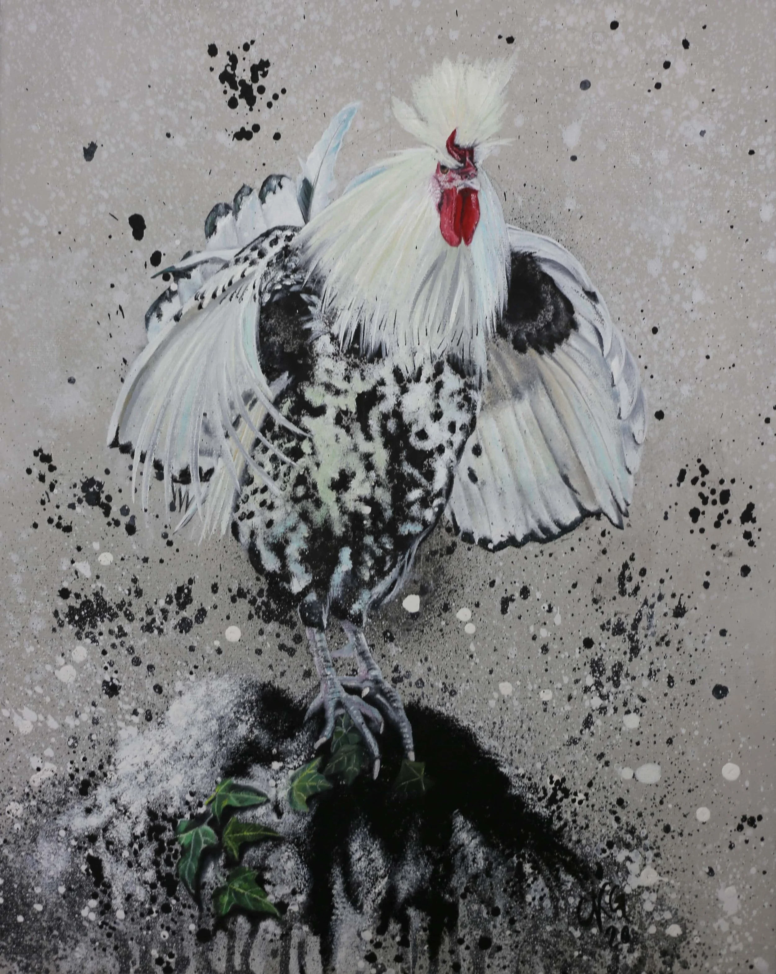 Huhn Gemälde, Huhn gemalt