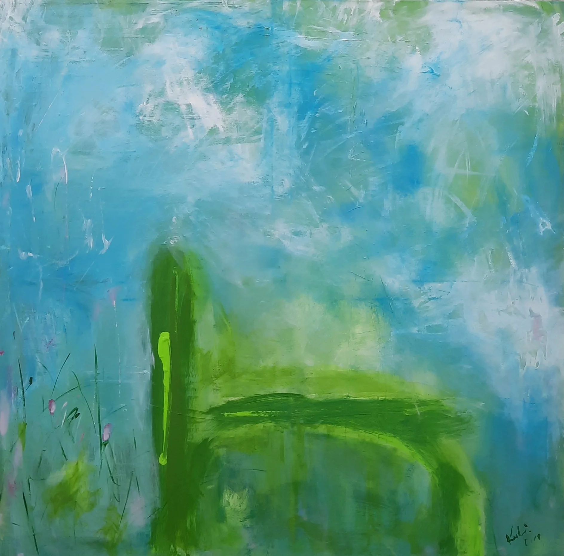 Abstrakte Blumen in Acrly