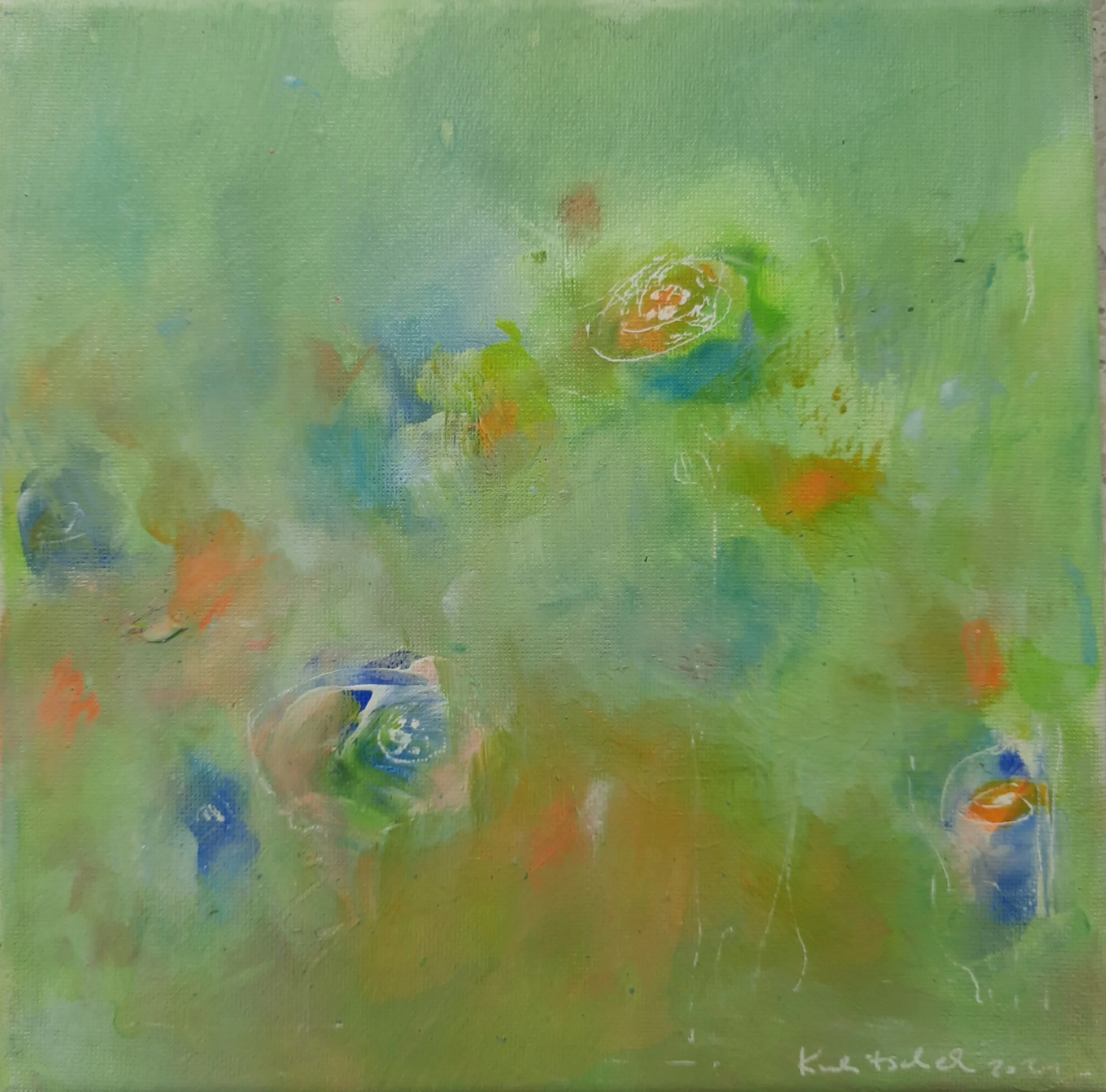 Abstrakte Blumen in Acrly