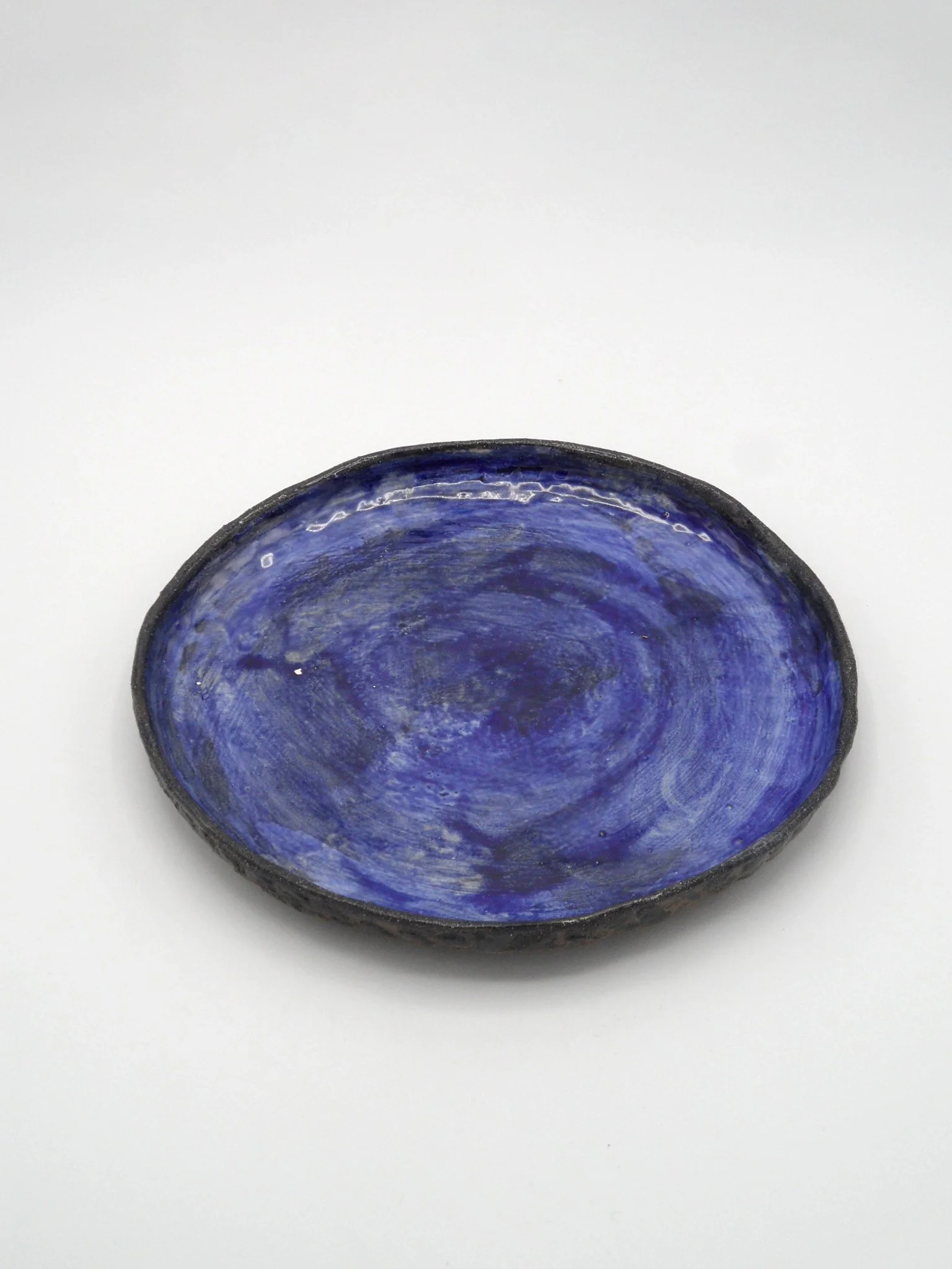 assiette grès — bleue