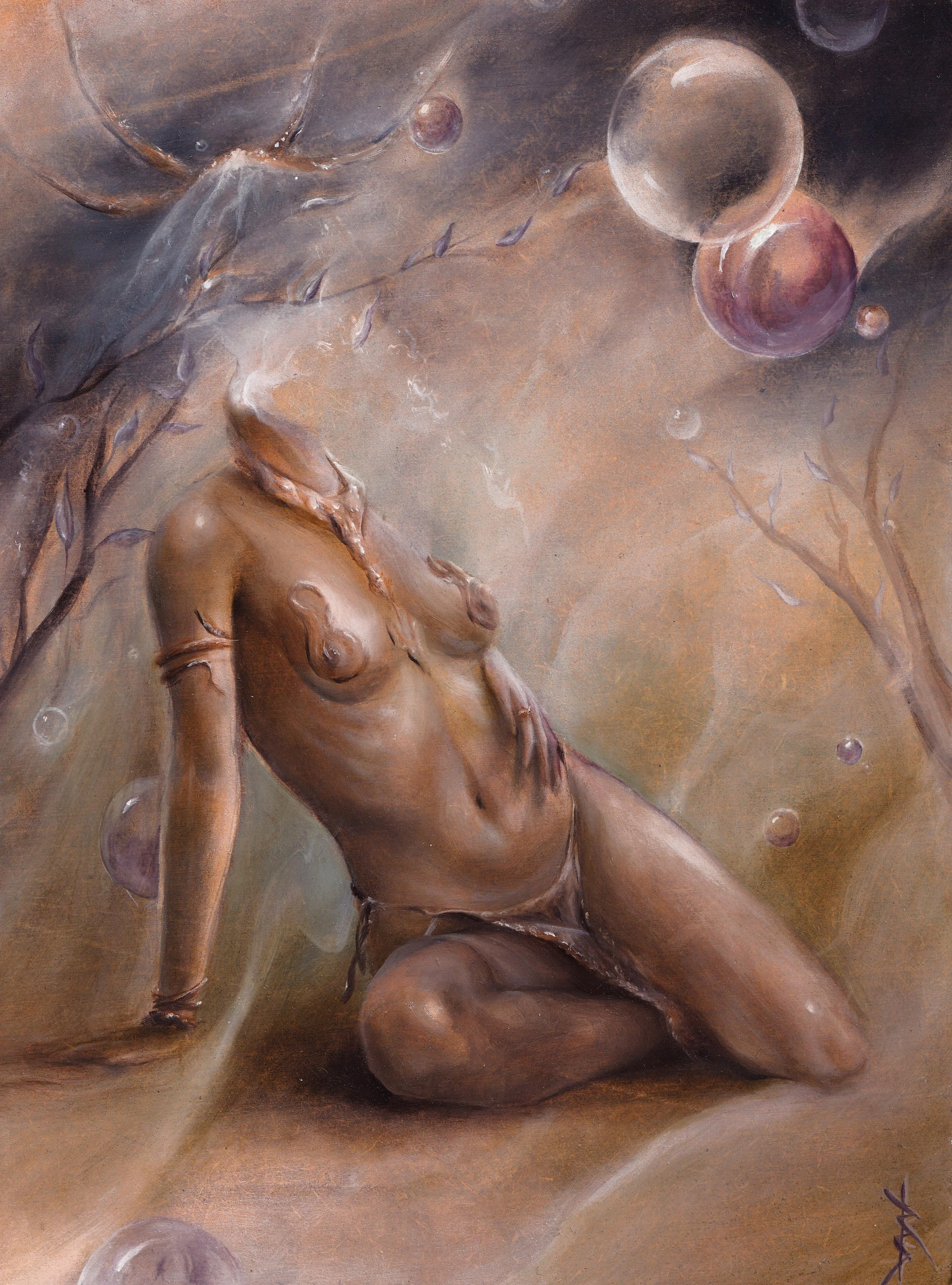 Everywhere and Nowhere, oil on wood (2022)