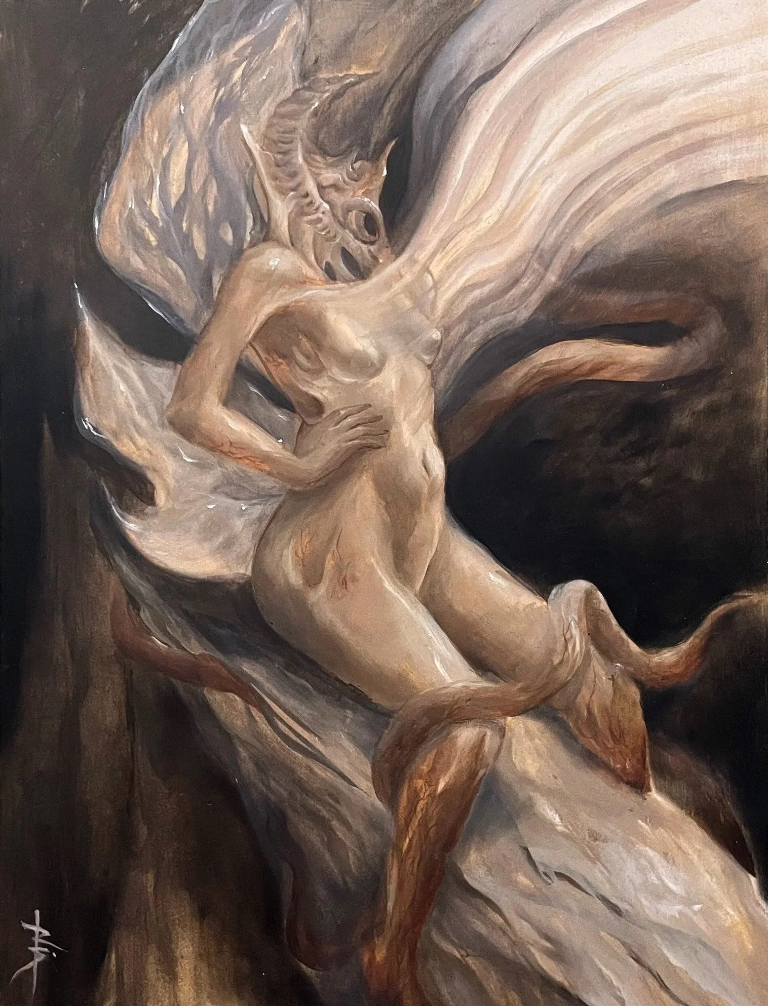 Faerie Queen, oil on wood (2023)