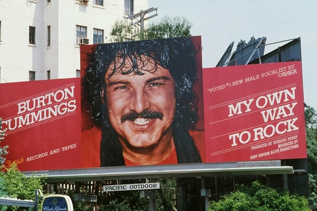 There was a time having a billboard on Sunset Blvd. in LA was a big deal to an artist. In the Guess Who days, we had several of them. The one in this photo was on Sunset right where you turn off La Cienega Blvd onto Sunset. After I went solo, having 