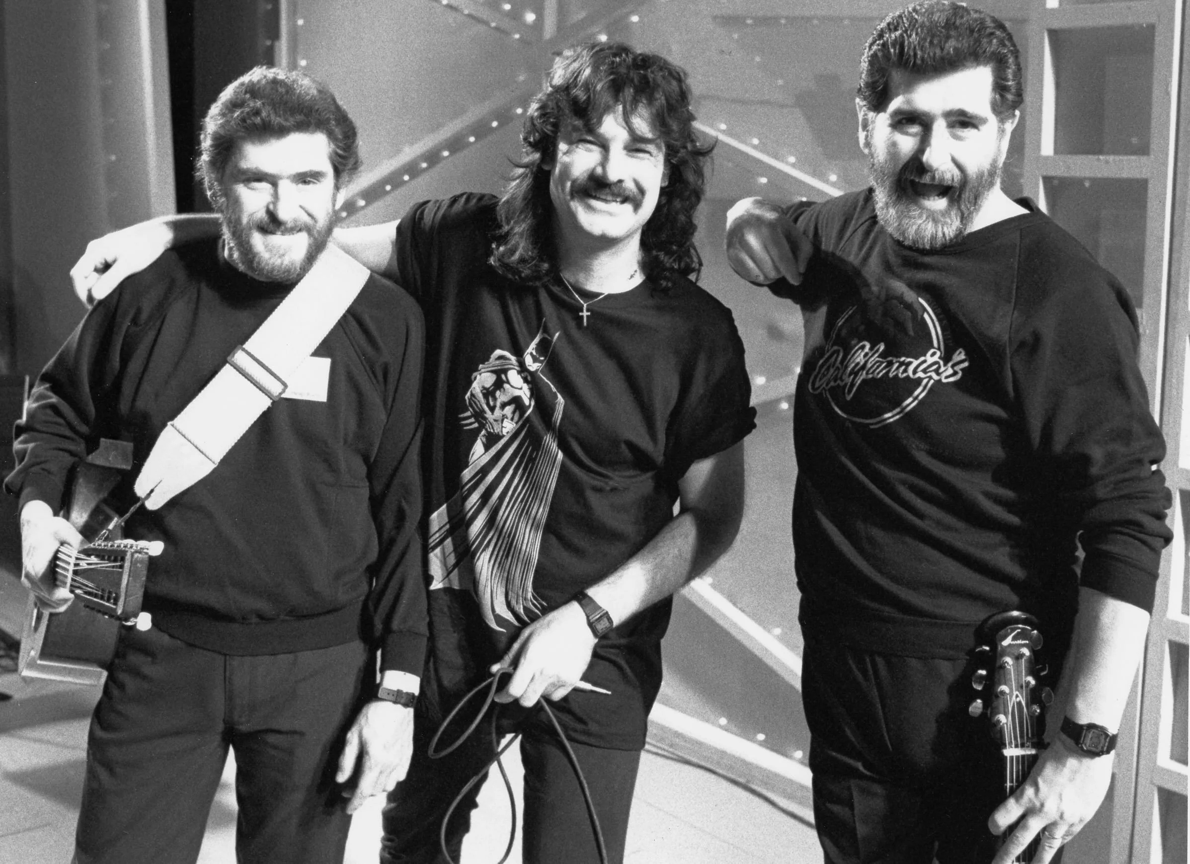 Here I am with Blair and Gary MacLean at the 1989 Variety Club Telethon in Toronto. I participated in the telethons for many years. That year, the MacLeans and I performed some songs together. Blair and Gary might have been referred to as &ldquo;toil