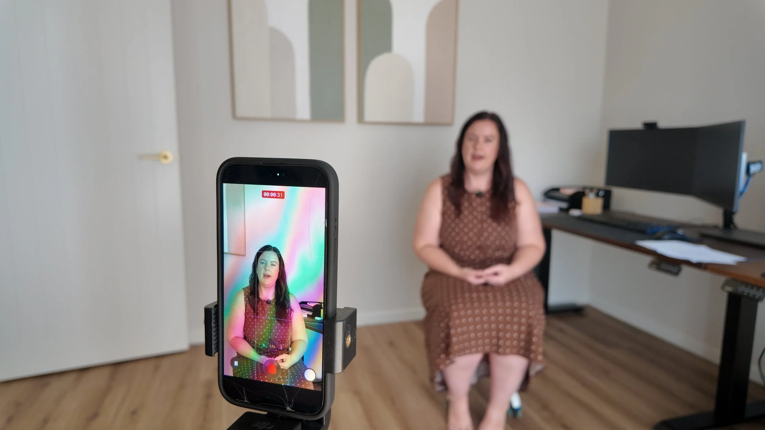 Photo of Melissa speaking to camera