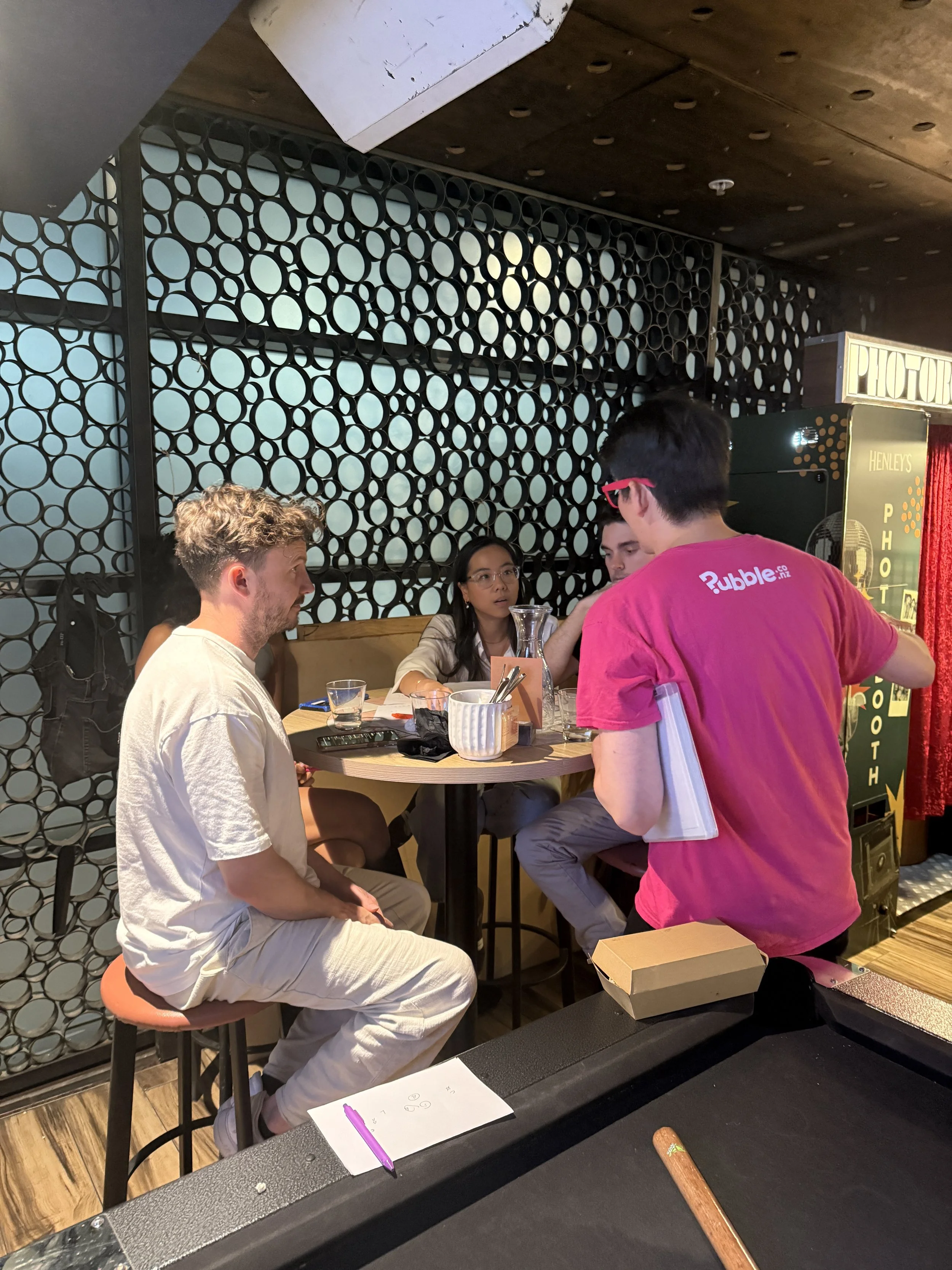Attendees interacting with Pubble host, Justin