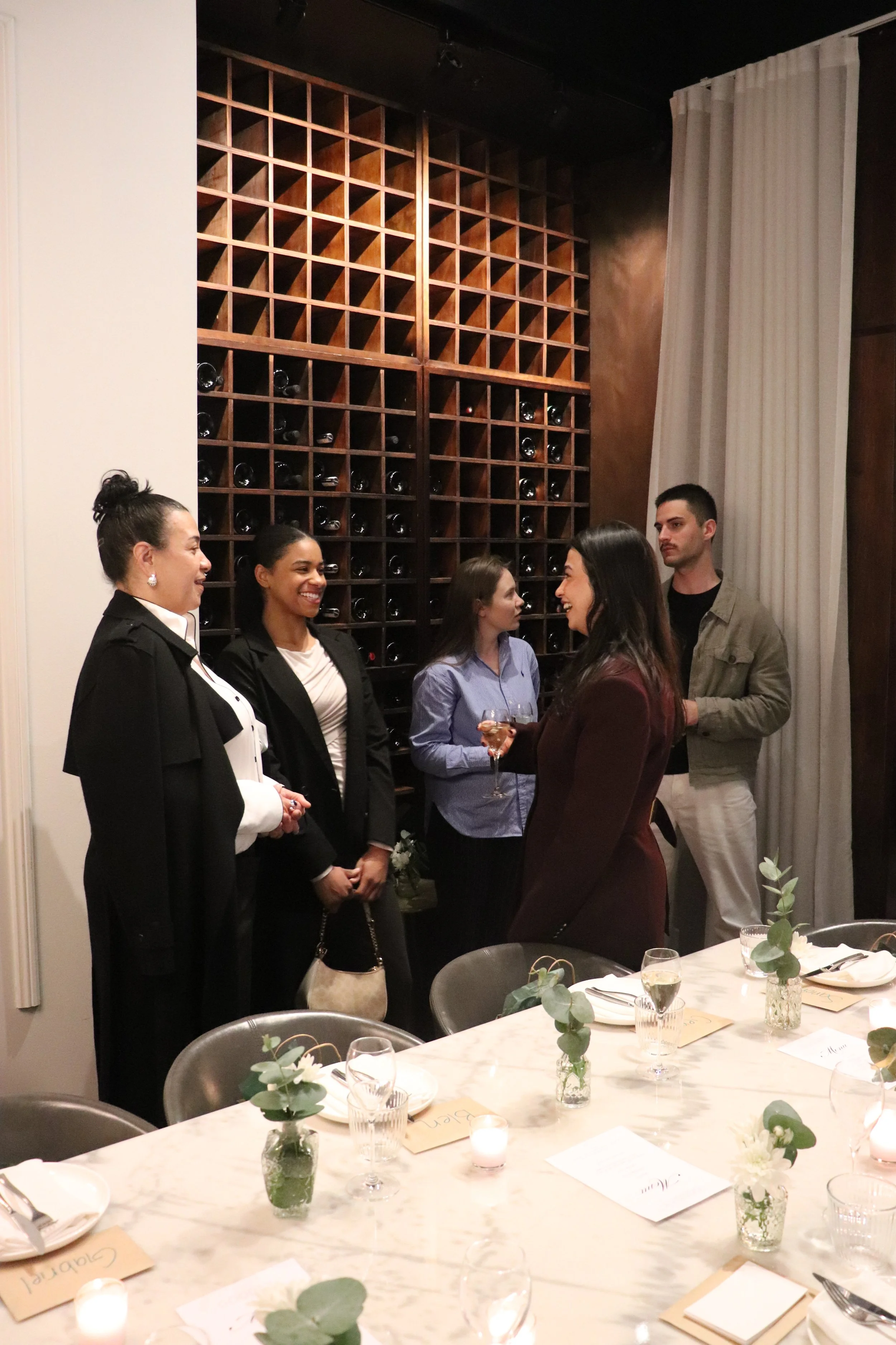 Attendees having conversations