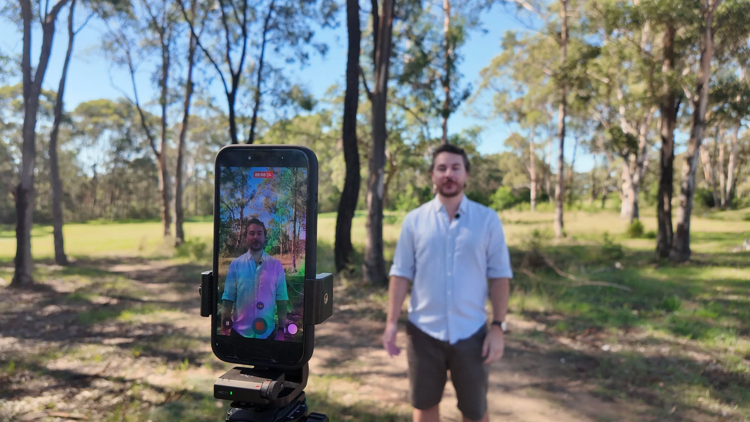 Photo of Josh speaking to camera