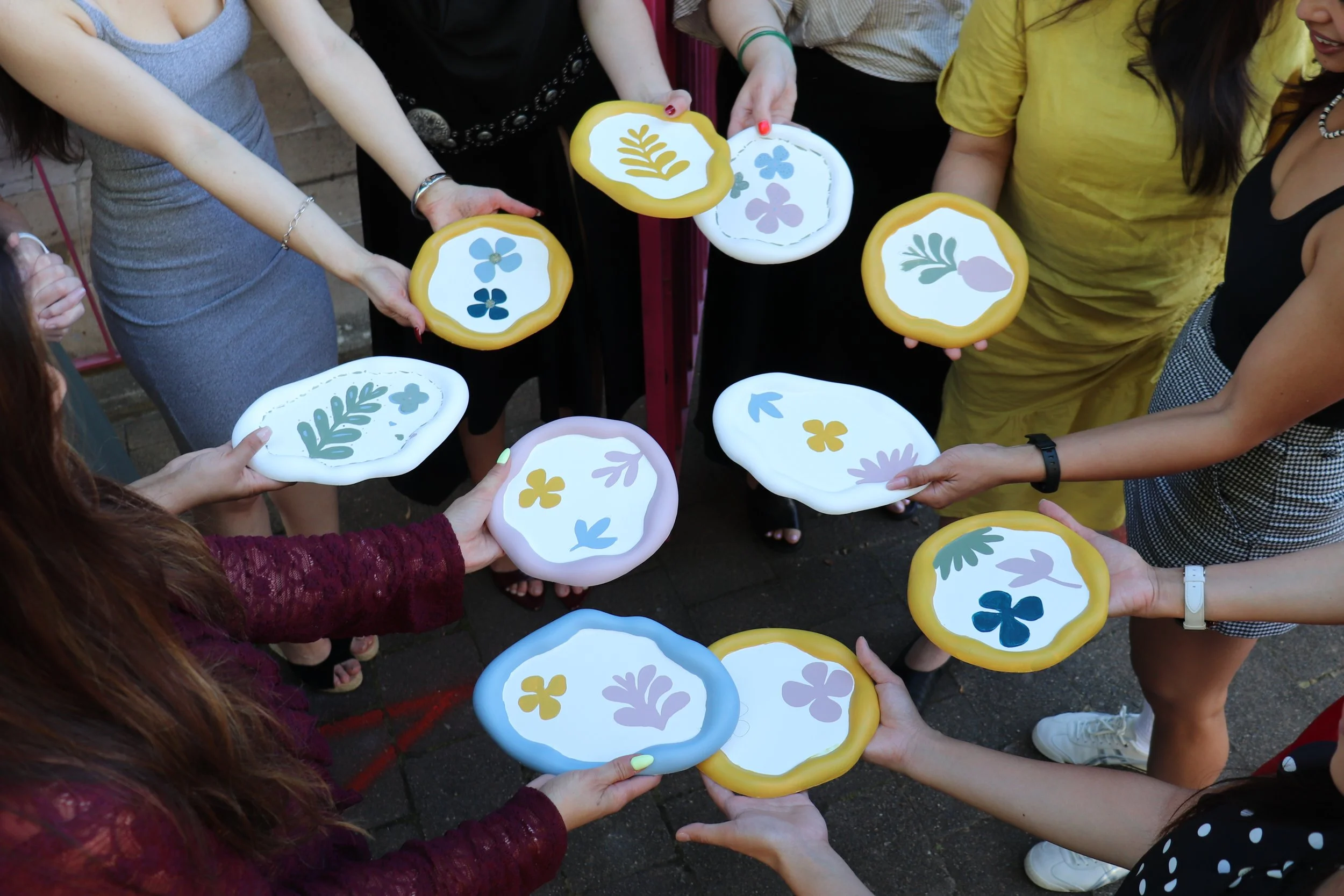 Trays painted at Matisse Reimagined