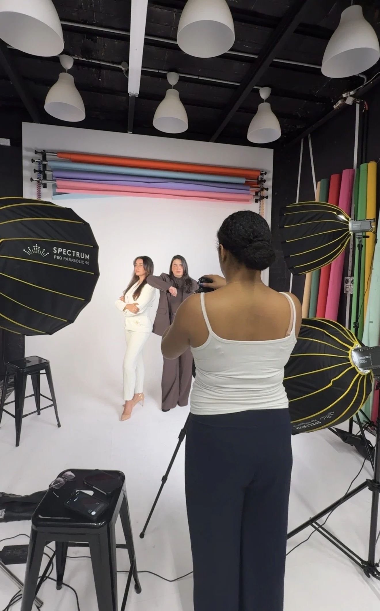 Behind the scenes of photoshoot at Metronome Studios